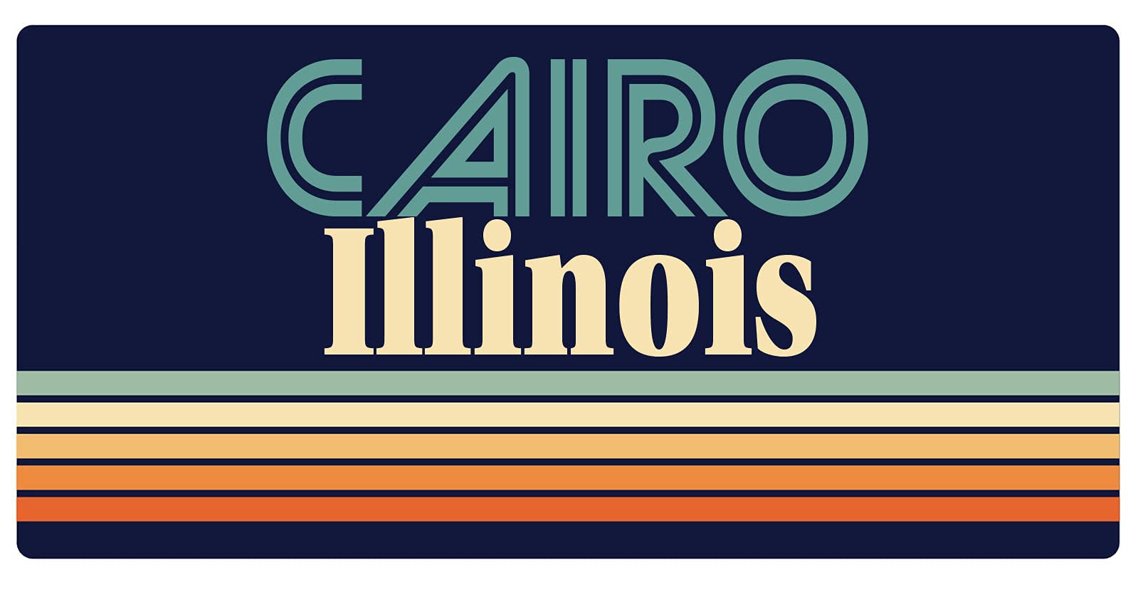 Vintage Cairo Illinois 5 x 2.5 Inch Retro Fridge Magnet - Collectible Souvenir for Refrigerators, Lockers & Metal Surfaces