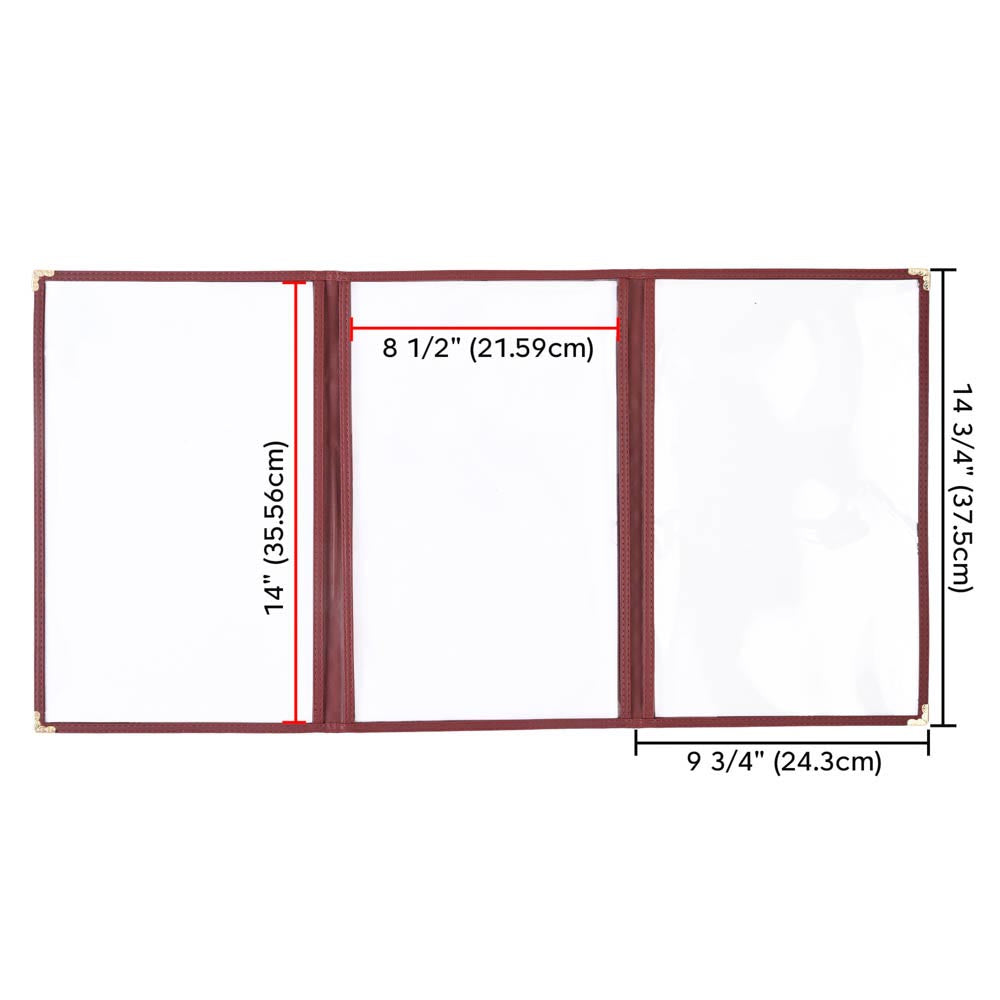 TheLAShop 8.5x14 Inch Clear Plastic Restaurant Menu Covers - 30 Pack of Durable Triple Fold Menu Holders for Cafes, Diners & Food Service Businesses - Perfect for Daily Use & High Traffic Areas
