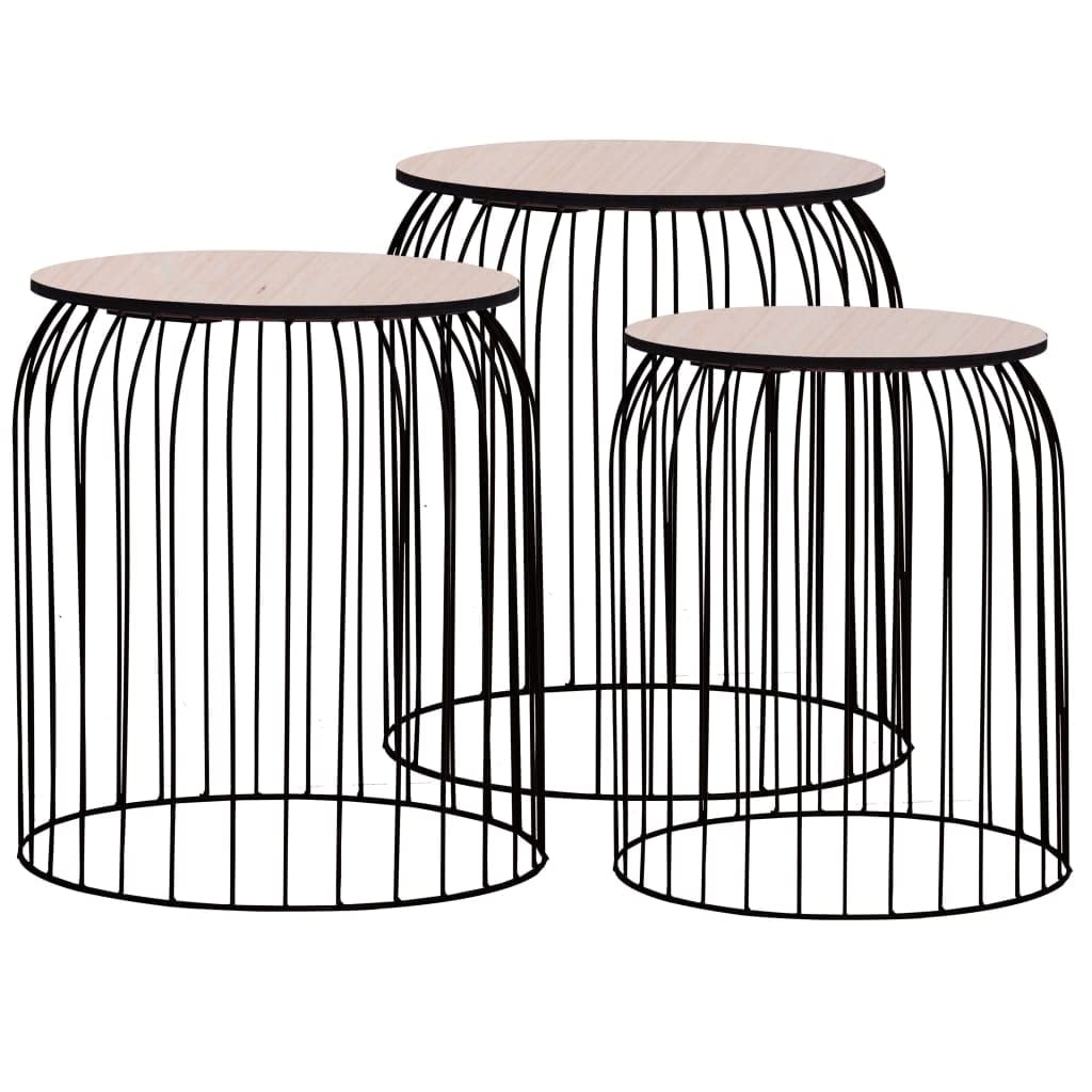 CHARMMA 3-Piece Black Coffee Table Set - 4.32KG - Modern Living Room Furniture for Small Spaces & Home Decor