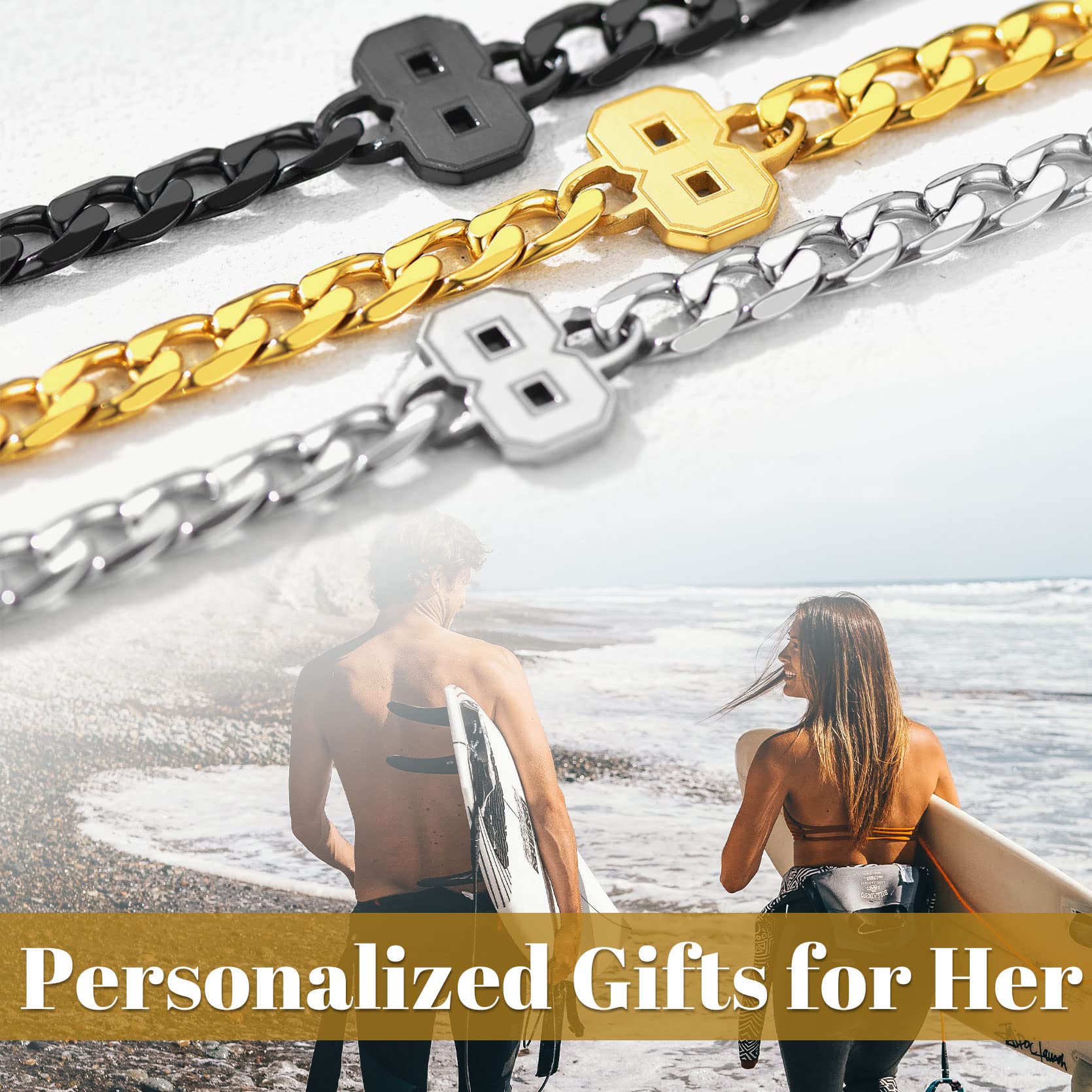 Custom Gold Name Anklet for Women & Men - Personalized Summer Jewelry Ankle Bracelet 8.5