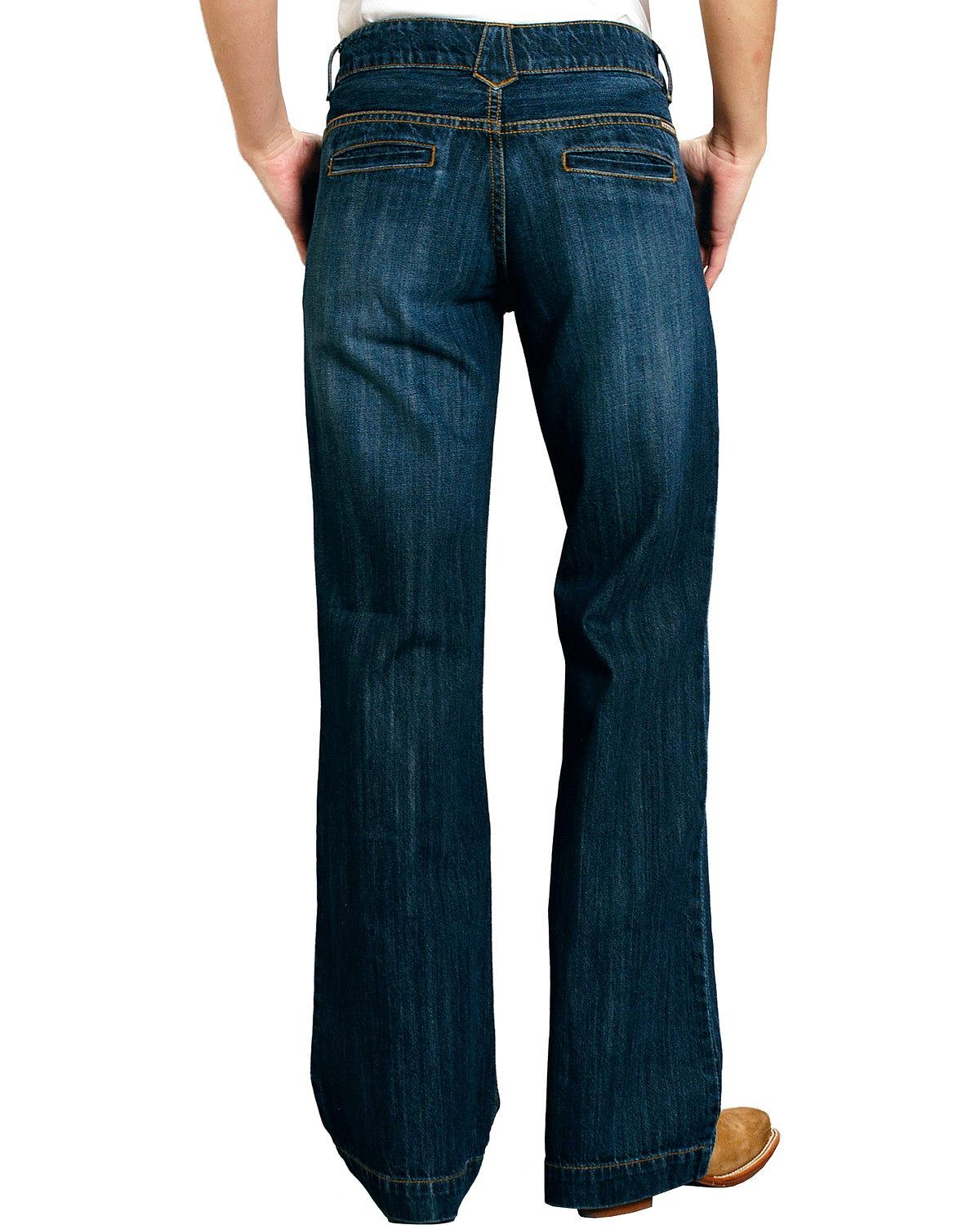 Stetson Women's Relaxed Fit Dark Wash 214 City Trouser Jeans - Regular Inseam, Comfortable Casual Pants for Everyday Wear & Office Outfits