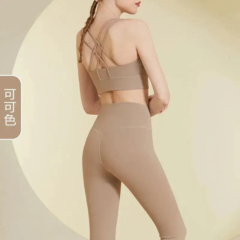 2Pcs Seamless Yoga Set for Women - Gym Fitness Clothing, Sports Bra & High Waist Workout Leggings - Perfect for Yoga, Pilates, Running & Gym Training