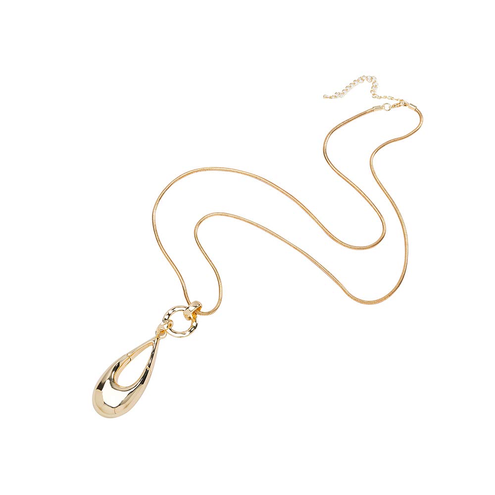 Elegant Long Silver Chain Necklace for Women - Bohemian Waterdrop Pendant Layered Statement Jewelry with Gift Box | Perfect for Casual Wear, Date Nights & Boho Fashion Outfits