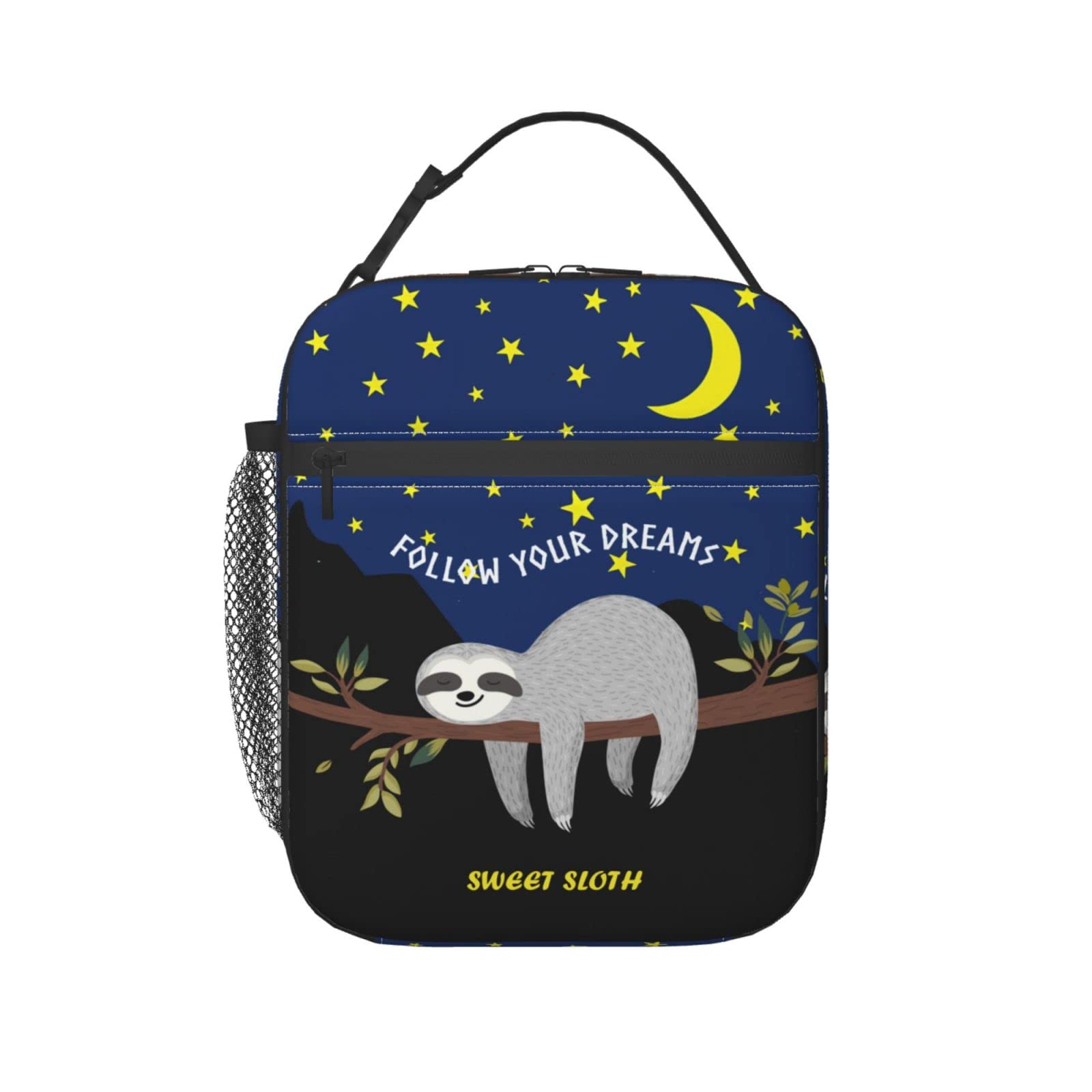 Sloth Lunch Bag - Reusable Insulated Animal Lunch Box for Women, Men, Kids - Large Capacity Meal Tote with Detachable Handle - Perfect for School, Work, Picnics & Outdoor Activities