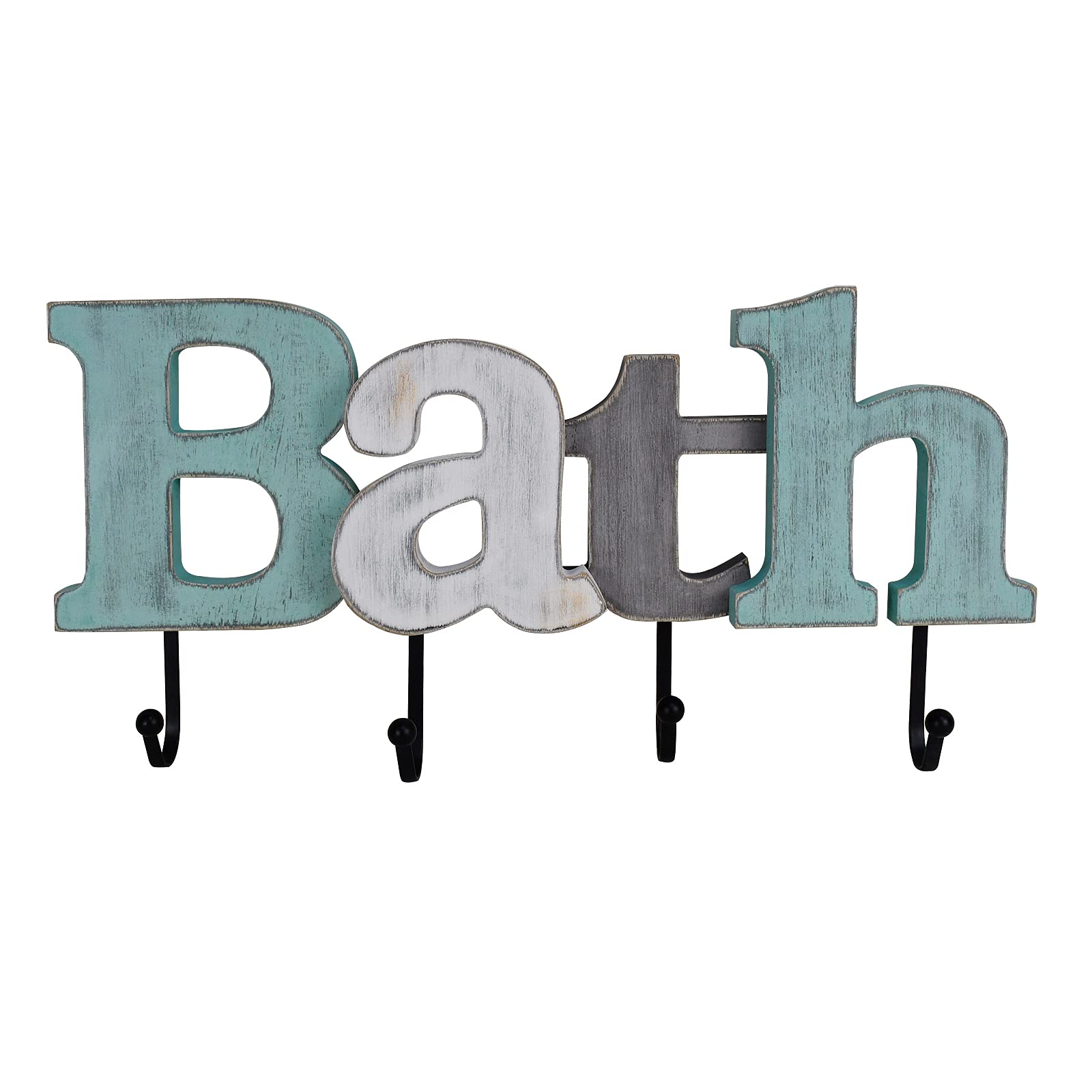 Rustic Wood Home Sign Wall Decor - Hanging Wooden Letters for Bathroom & Living Room