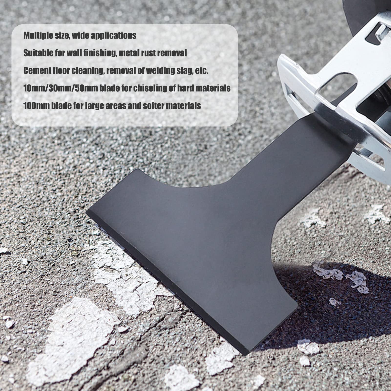 4PCS High Carbon Steel Reciprocating Saw Scraper Blades - Multi-Purpose Tile Cleaning & Grout Removal Tools for DIY Home Renovation, Flooring Projects and Construction Work