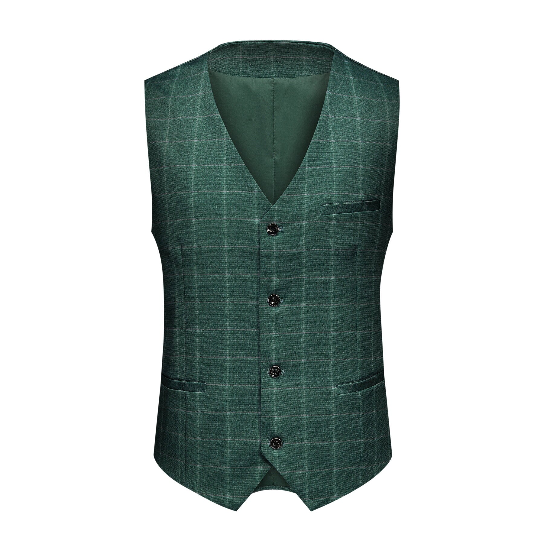 3 Piece Slim Fit Green Plaid Modern Suit for Men | Business & Wedding Attire | Office, Formal Events & Special Occasions