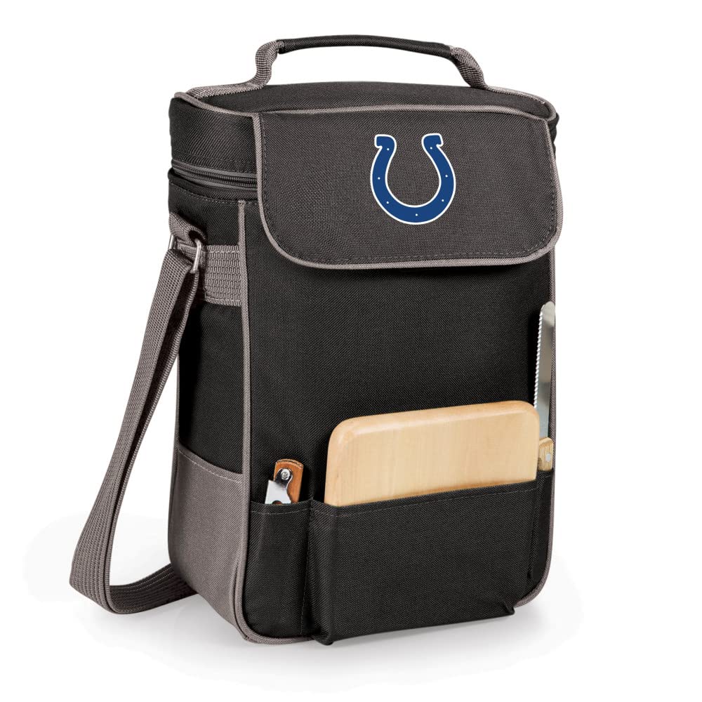 PICNIC TIME NFL Duet Wine & Cheese Tote - Insulated Picnic Basket for Wine & Cheese Lovers - Perfect for Game Day, Tailgating & Outdoor Gatherings