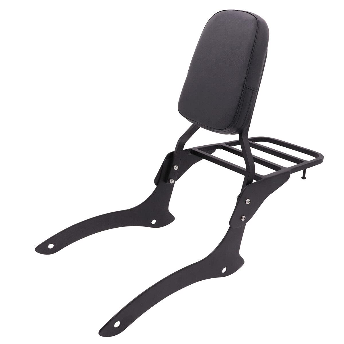 Universal Sissy Bar Backrest & Luggage Rack for Yamaha V Star 1100 XVS1100 Dragstar - Heavy Duty Motorcycle Passenger Seat Support with Storage - Perfect for Long Rides, Road Trips & Touring