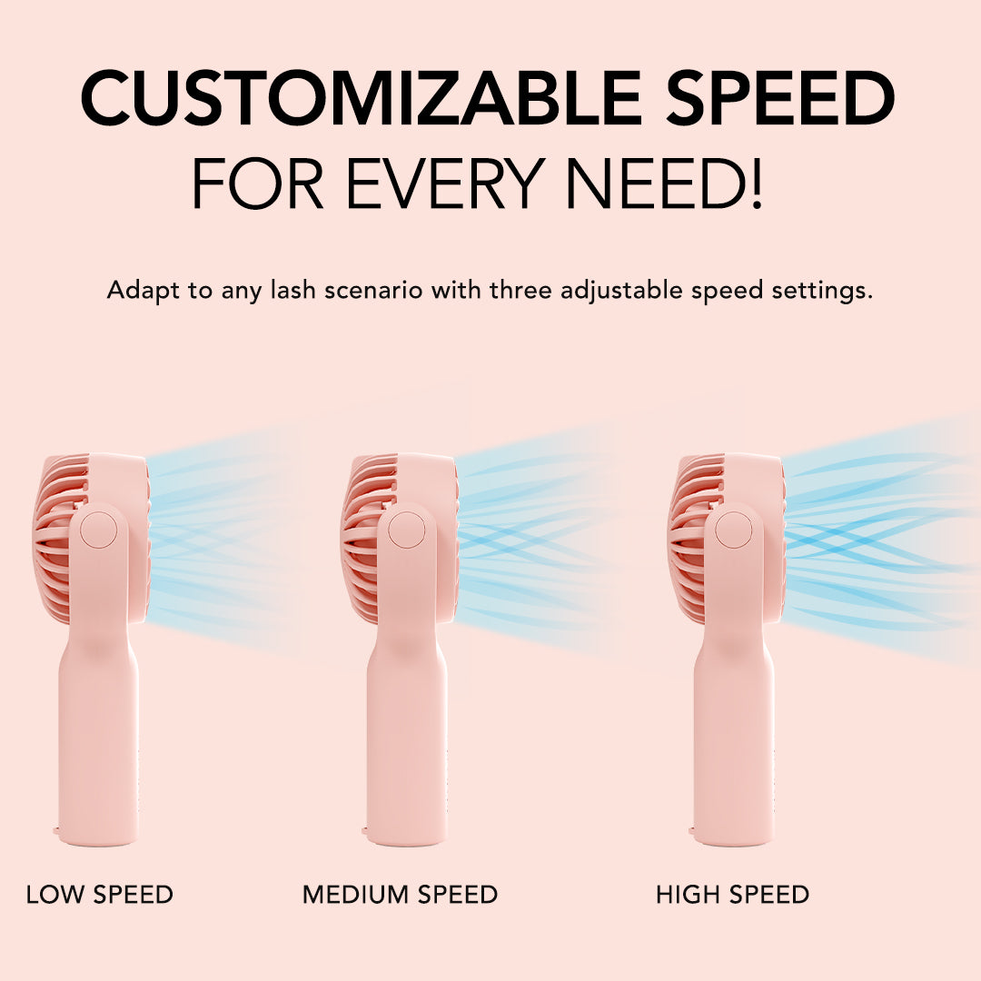 Mini Lash Fan Pink - Portable Handheld Fan for Eyelash Extensions, Makeup & Cooling - Perfect for Salons, Travel & Outdoor Use