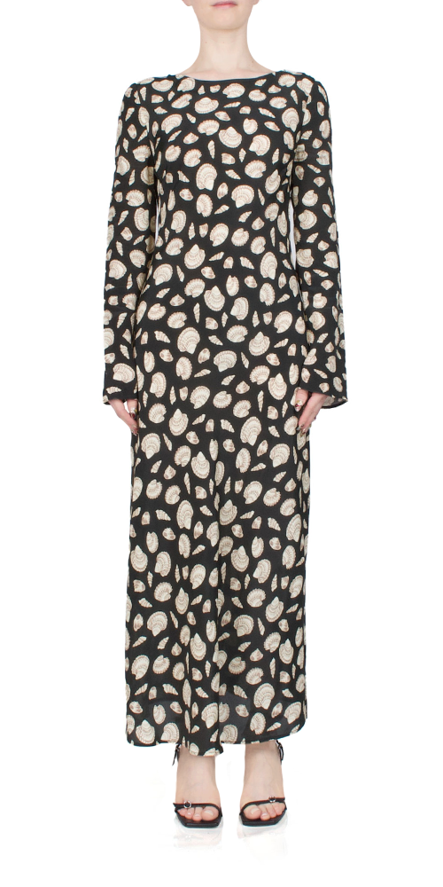 Gaia Long Sleeve Midi Dress for Women | Flowy Boho Maxi Dress with Pockets | Perfect for Casual Outings, Beach Cover-ups & Date Nights