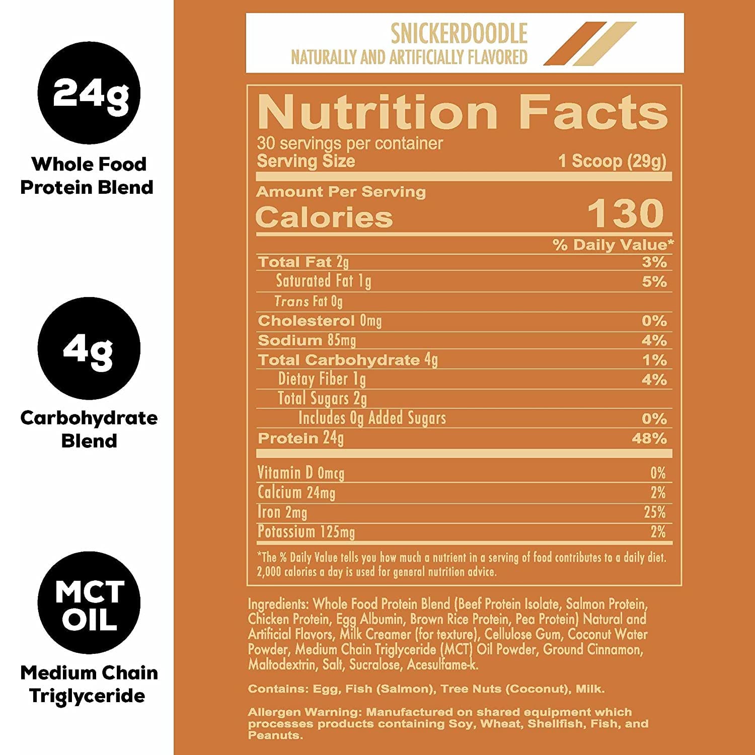 **REDCON1 MRE Lite Whole Food Protein Powder, Snickerdoodle Flavor - Low Carb, Whey-Free Meal Replacement with Animal Protein Blends & MCT Oils - Easy to Digest Supplement (30 Servings) - Perfect for Post-Workout Recovery, Keto Diet & On-the-Go Nutrition**