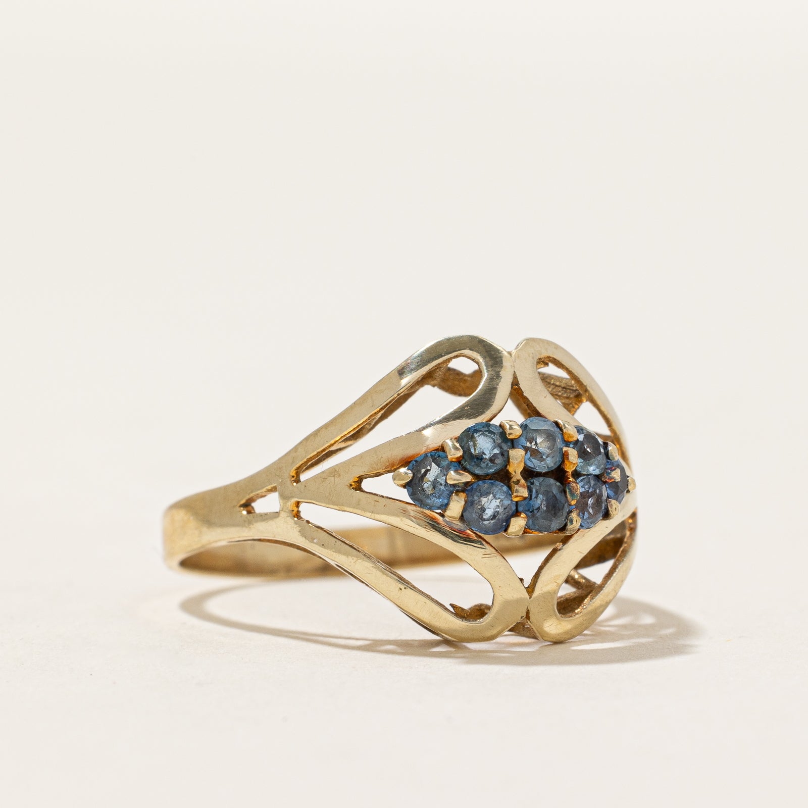 Blue Sapphire Abstract Ring | 0.30ctw Genuine Sapphire | Size 5.25 | Sterling Silver | Elegant Jewelry for Women | Perfect for Weddings, Parties & Special Occasions