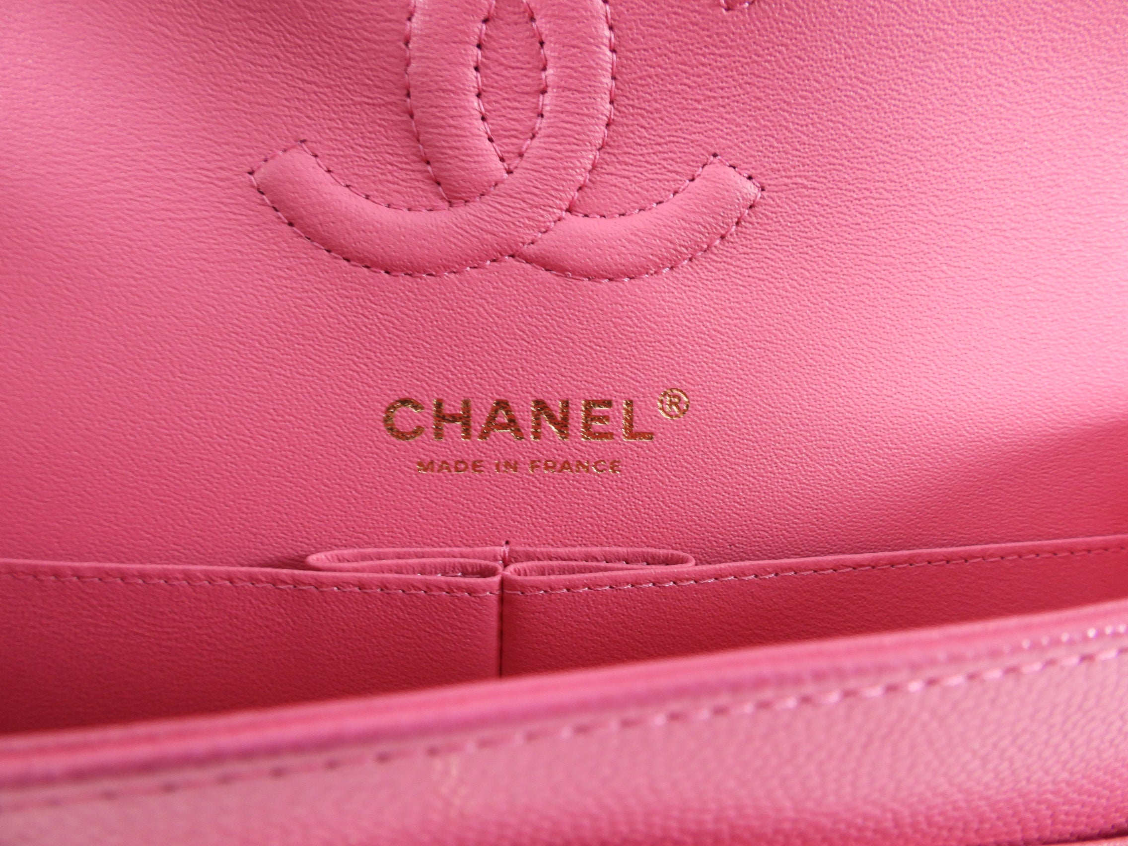 Chanel 2021 Small Pink Caviar Leather Double Classic Flap Bag with Gold Hardware - Luxury Designer Handbag for Women, Perfect for Parties, Weddings & Everyday Elegance