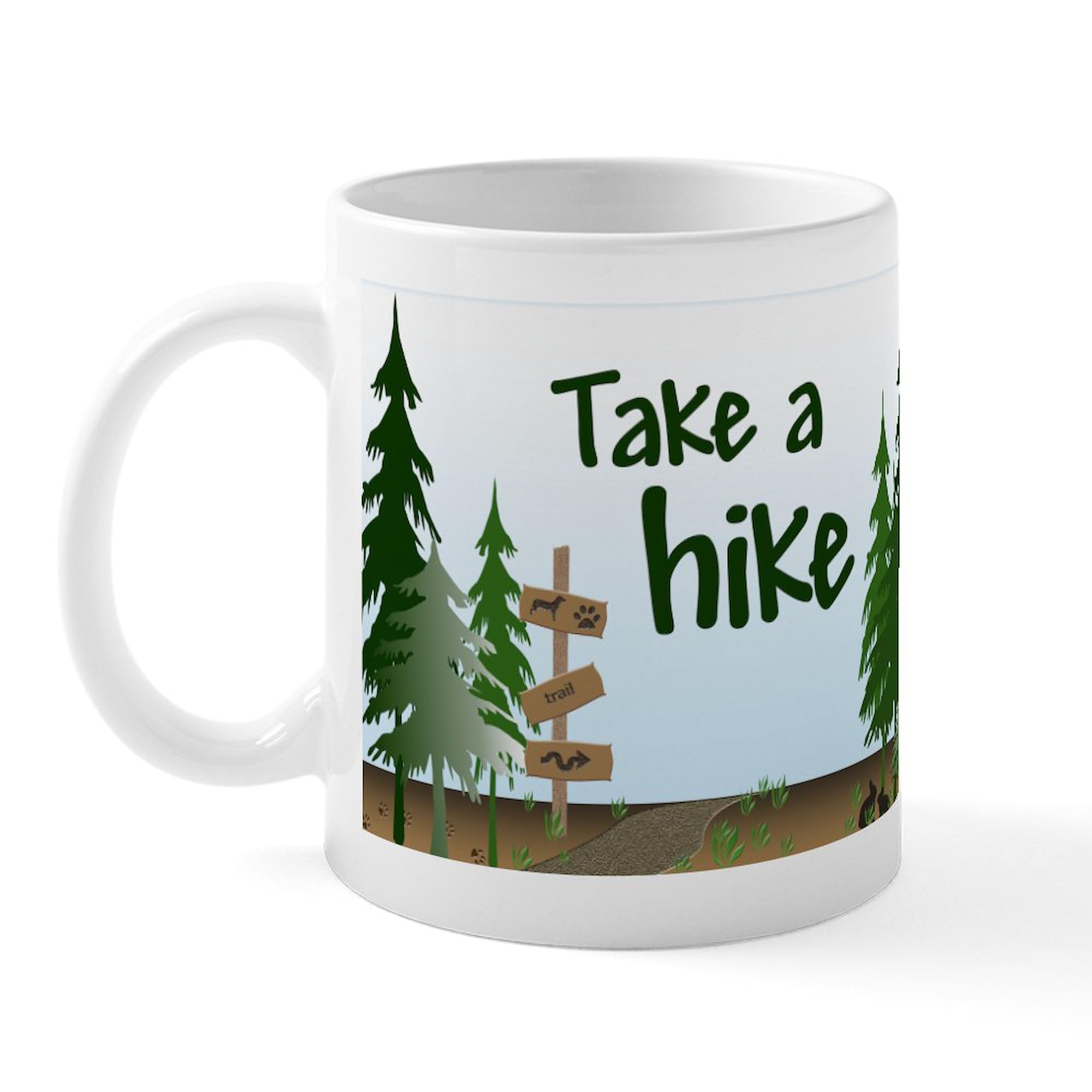 Take A Hike Mug 11 oz (325 ml) - Ceramic Coffee Cup with Inspirational Quote - Perfect for Hiking Enthusiasts & Outdoor Lovers - Ideal for Camping, Office Use & Gift Giving