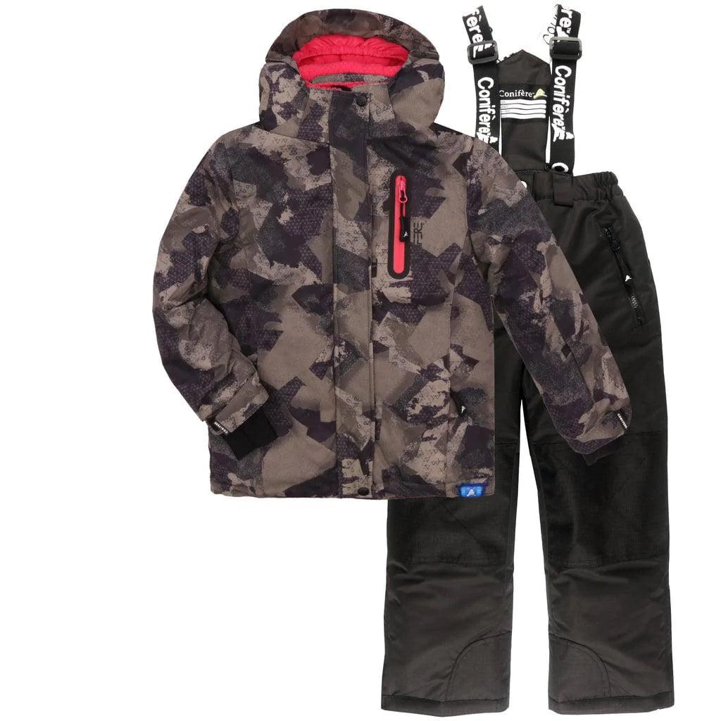 Conifere Military Khaki Girls' Snowsuit Set - Winter Waterproof Snow Jacket & Pants for Toddler Girls - Perfect for Skiing, Snowboarding & Outdoor Winter Activities