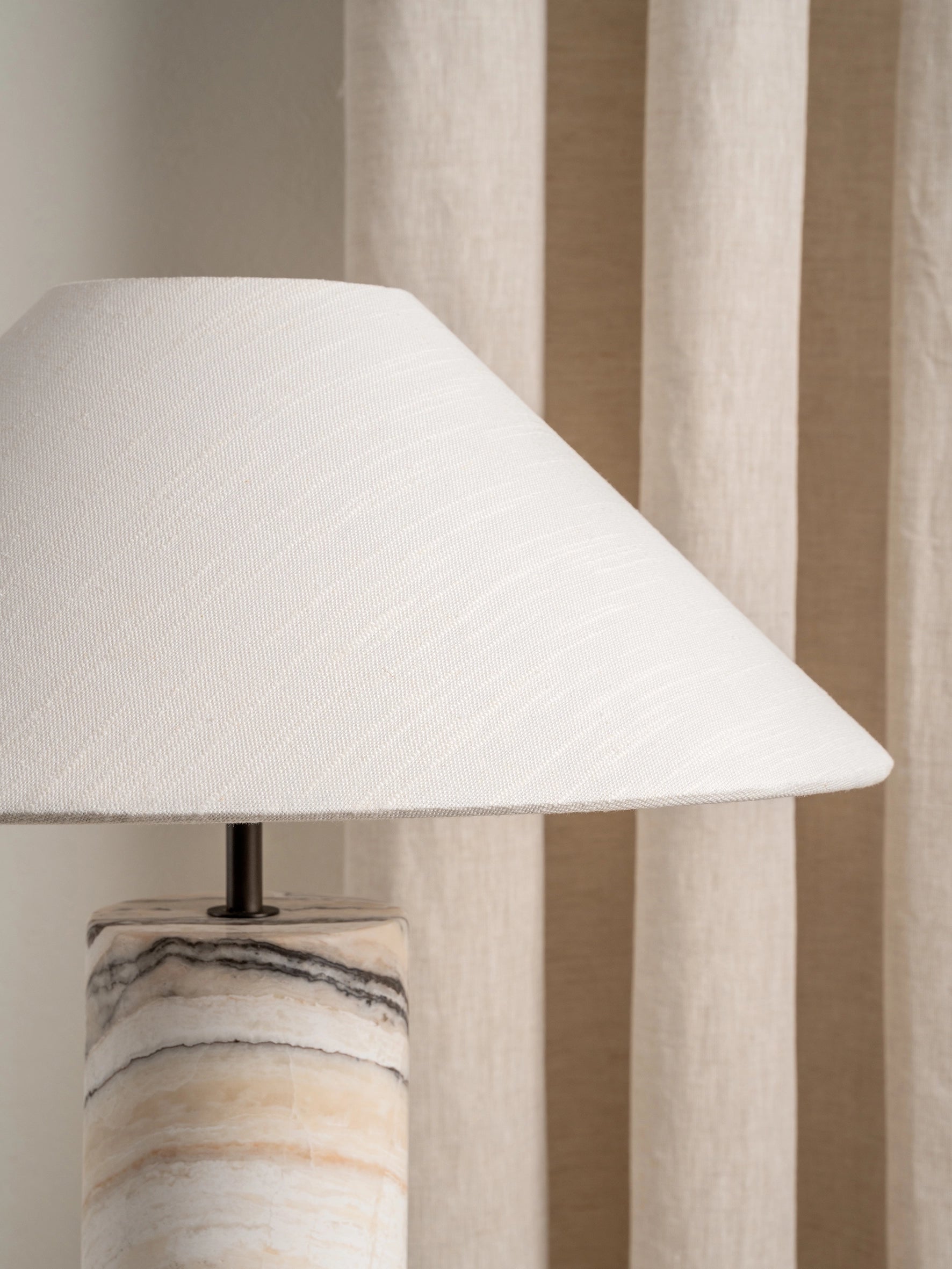 Barola White Onyx Cylinder Table Lamp - Elegant Home & Office Decor Lighting for Bedroom, Living Room, and Study