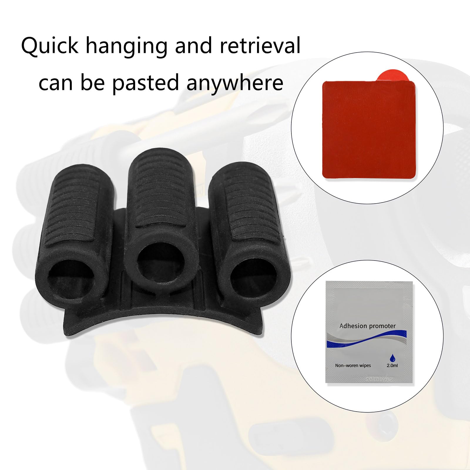 Muloo Drill Bit Holder Tool Holster - Magnetic Power Drill Accessory for Home Improvement & DIY Projects | Organize Drill Bits with Adhesive Fasteners | Perfect for Workshop, Garage & Construction Sites