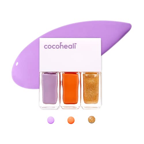 Cocoheali Water-Based Non-Toxic Peel Off Nail Polish Kit for Kids - Quick Drying, Easy Remove, Opaque & Glitter Colors | Safe Dream Candy Cube Nail Art for Girls Birthday Party, Sleepover & Playdate Fun