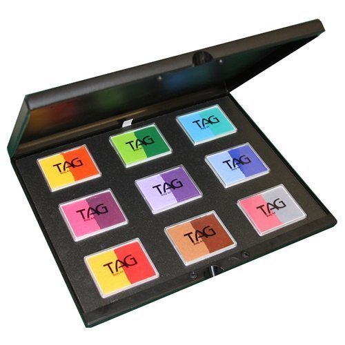 TAG Face Paint 9x50g Color Split Cake Palette - Professional Water-Based Makeup for Halloween, Cosplay & Body Art (50g) - Perfect for Costume Parties, Theater Performances & Special Effects
