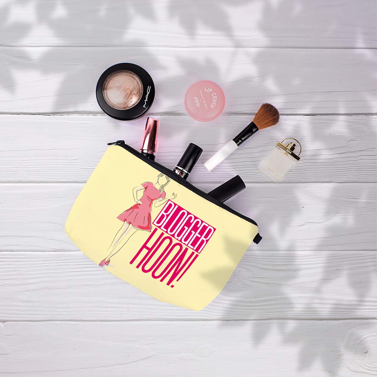 Crazyify Blogger Hoon Cosmetic Bag for Women - Waterproof Canvas Makeup Pouch with Zipper, Travel Toiletry Organizer | Perfect for Travel, Gym, and Daily Essentials Storage