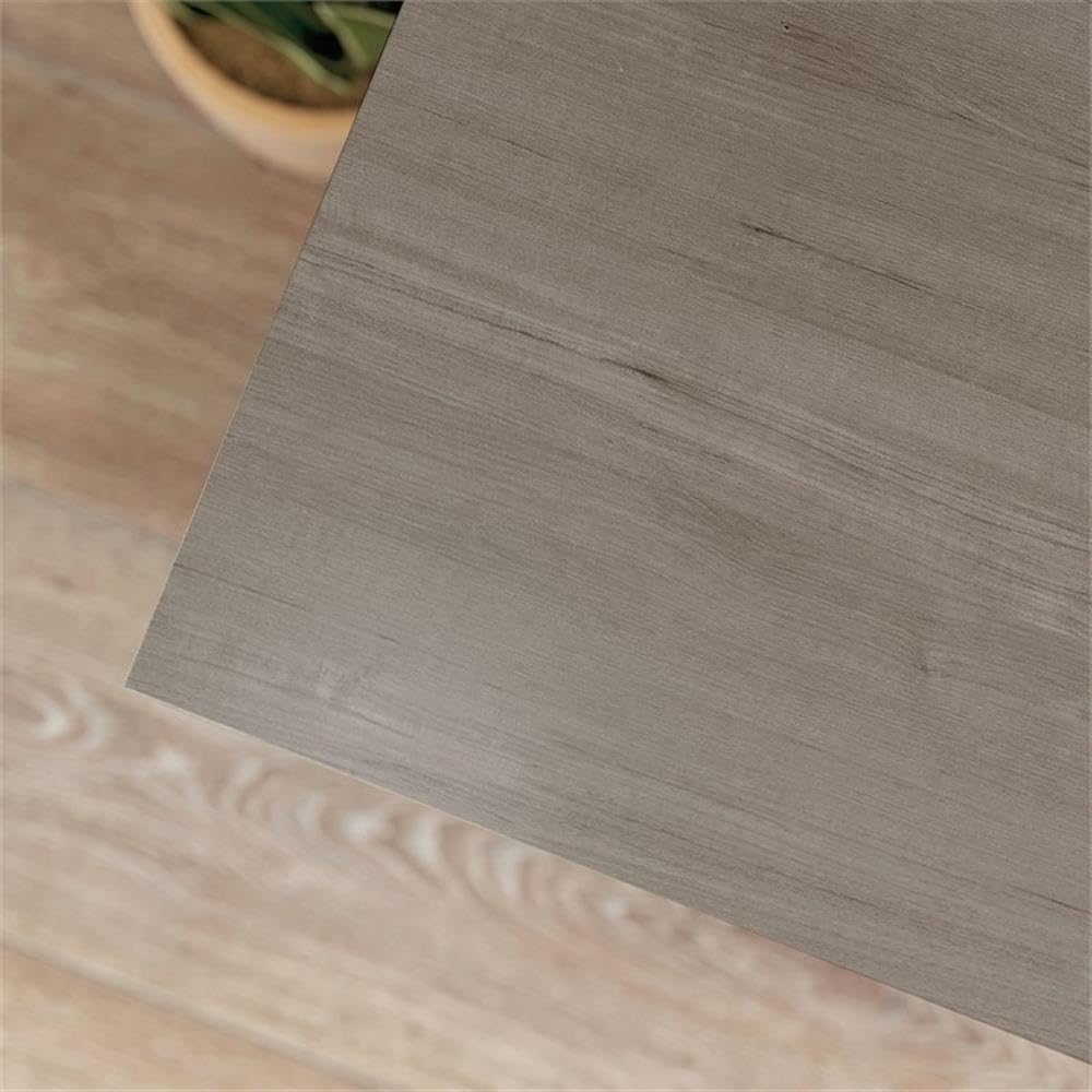 Pemberly Row Engineered Wood Desk with Hutch - Silver Sycamore/Brown Finish | Home Office Furniture for Work & Study | Modern Writing Desk with Storage Shelf
