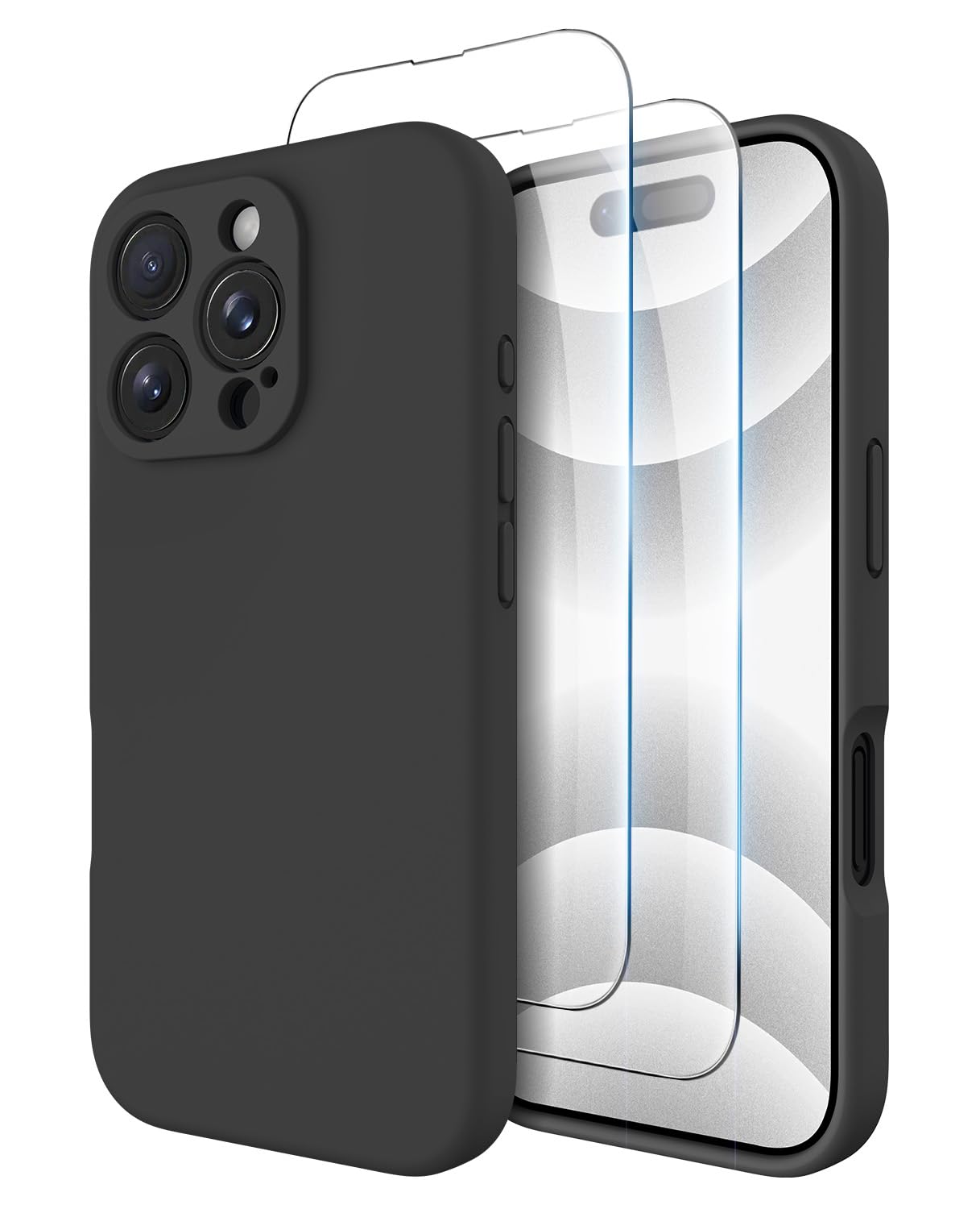 OTOFLY iPhone 16 Pro Case with MagSafe - Military Grade Shockproof Magnetic Silicone Cover [Includes 2 Pack Screen Protectors] - Perfect for Daily Use, Travel & Outdoor Activities (Black)
