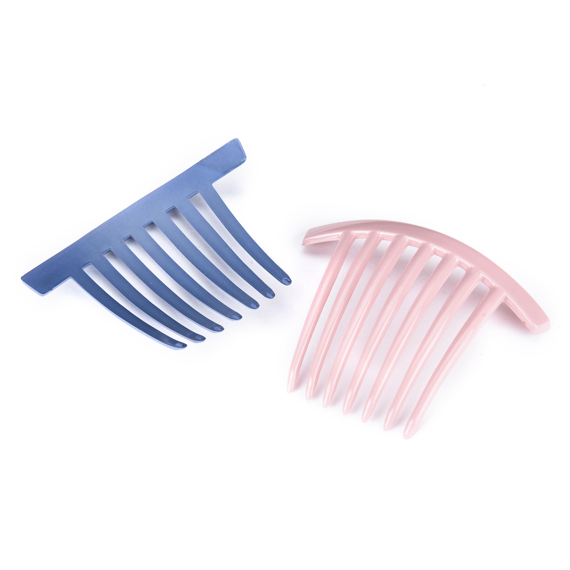 Plucket® 2-Pack French Twist Hair Combs - 7 Teeth Large Flexible Side Combs for Women & Girls | No-Slip Durable Hair Accessories in Pastel Colors | Perfect for Updos, Weddings & Everyday Styling