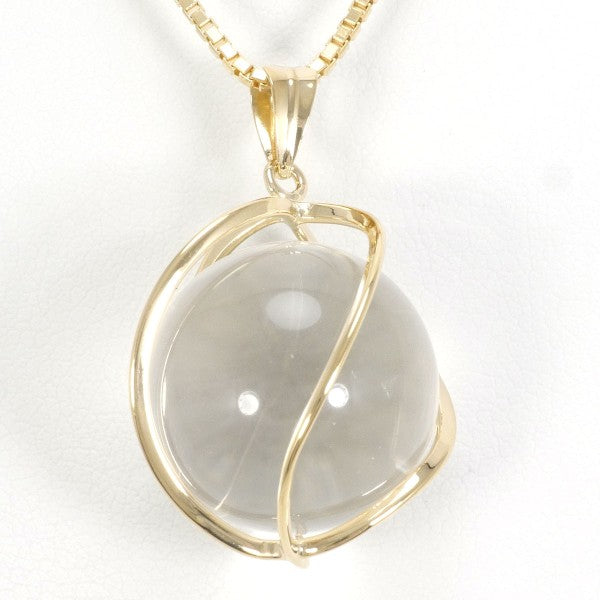 18K Yellow Gold Quartz Necklace for Women - Elegant Crystal Pendant Jewelry Gift for Birthday, Anniversary & Special Occasions