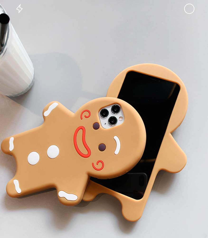 UnnFiko Christmas Phone Case for iPhone 11 Pro Max - Cute Cartoon Elk Santa Bear Slim Protective Cover (Gingerbread Man Design) | Perfect Holiday Gift & Winter Protection
