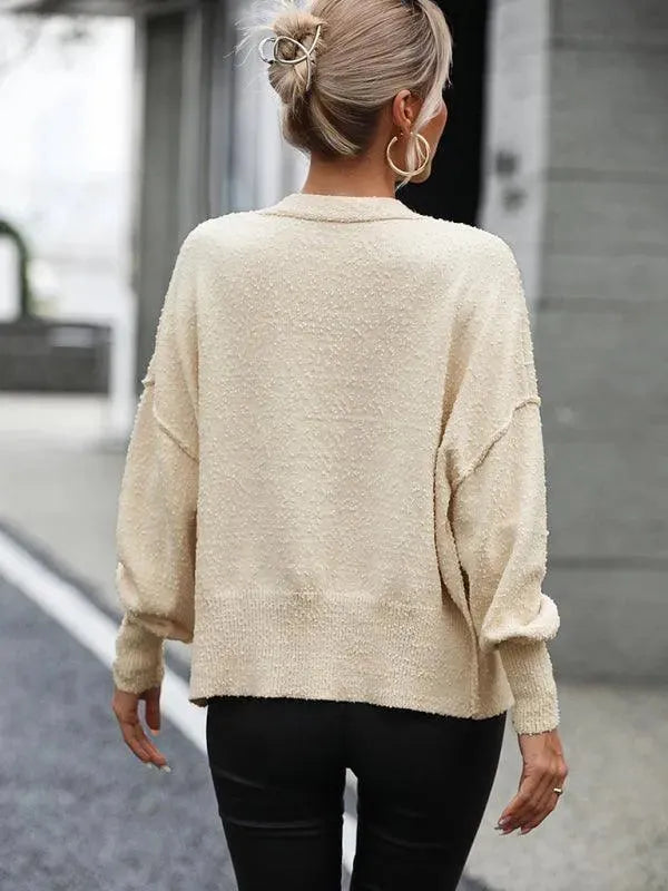 Women's V-Neck Button Cardigan Sweater - Soft & Stylish Knitwear for Casual Wear, Office & Layering