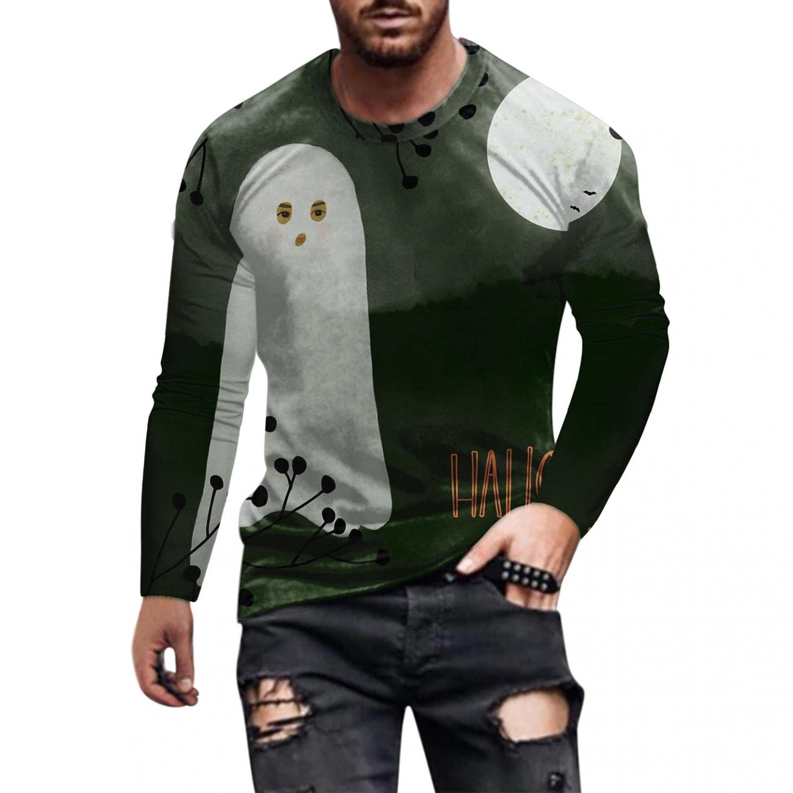 WOCACHI Men's Long Sleeve T-Shirts - Faith Jesus Cross & Lion Print Athletic Tee for Workout, Streetwear & Autumn Fashion | Casual Wear, Gym, Church & Everyday Outfits