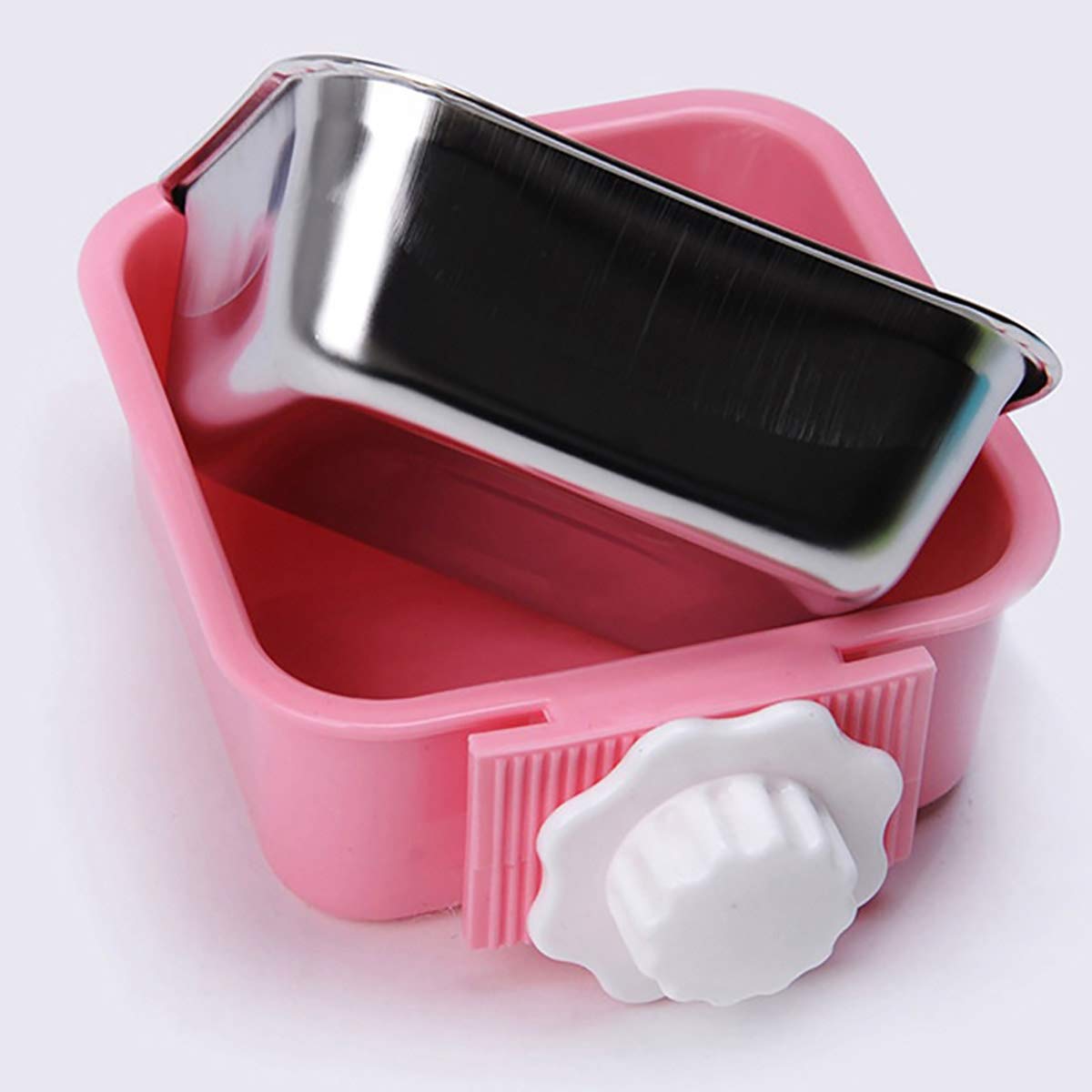 Luck Dawn Stainless Steel Removable Hanging Pet Bowl - Crate Food & Water Dish for Dogs, Cats, Rabbits, Birds & Small Animals - Secure Bolt Holder - Small (3-Pack) - Perfect for Travel, Kennels & Outdoor Use