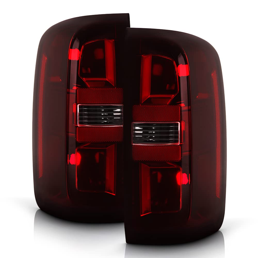 ACANII Red Smoked Lens OE Style Tail Lights Brake Lamps Pair Set - Compatible with 2015-2022 Chevy Colorado, Replacement Left & Right Lights - Upgrade Your Truck's Style & Safety for Night Driving