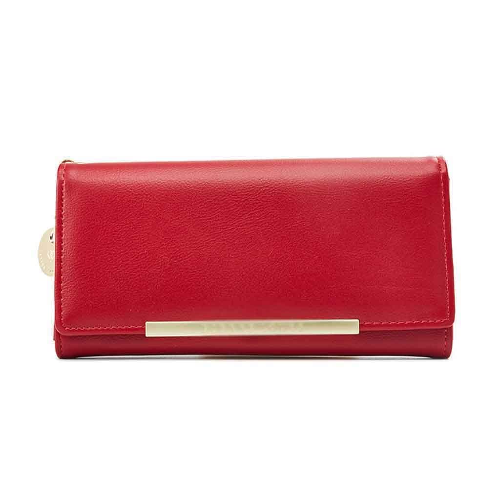 Genuine Leather Women's Wallet - RFID Blocking Card Holder Purse with Multiple Compartments (Brown, 7.5 x 3.7 x 1.4 inches) - Perfect for Everyday Use, Travel & Gift Giving