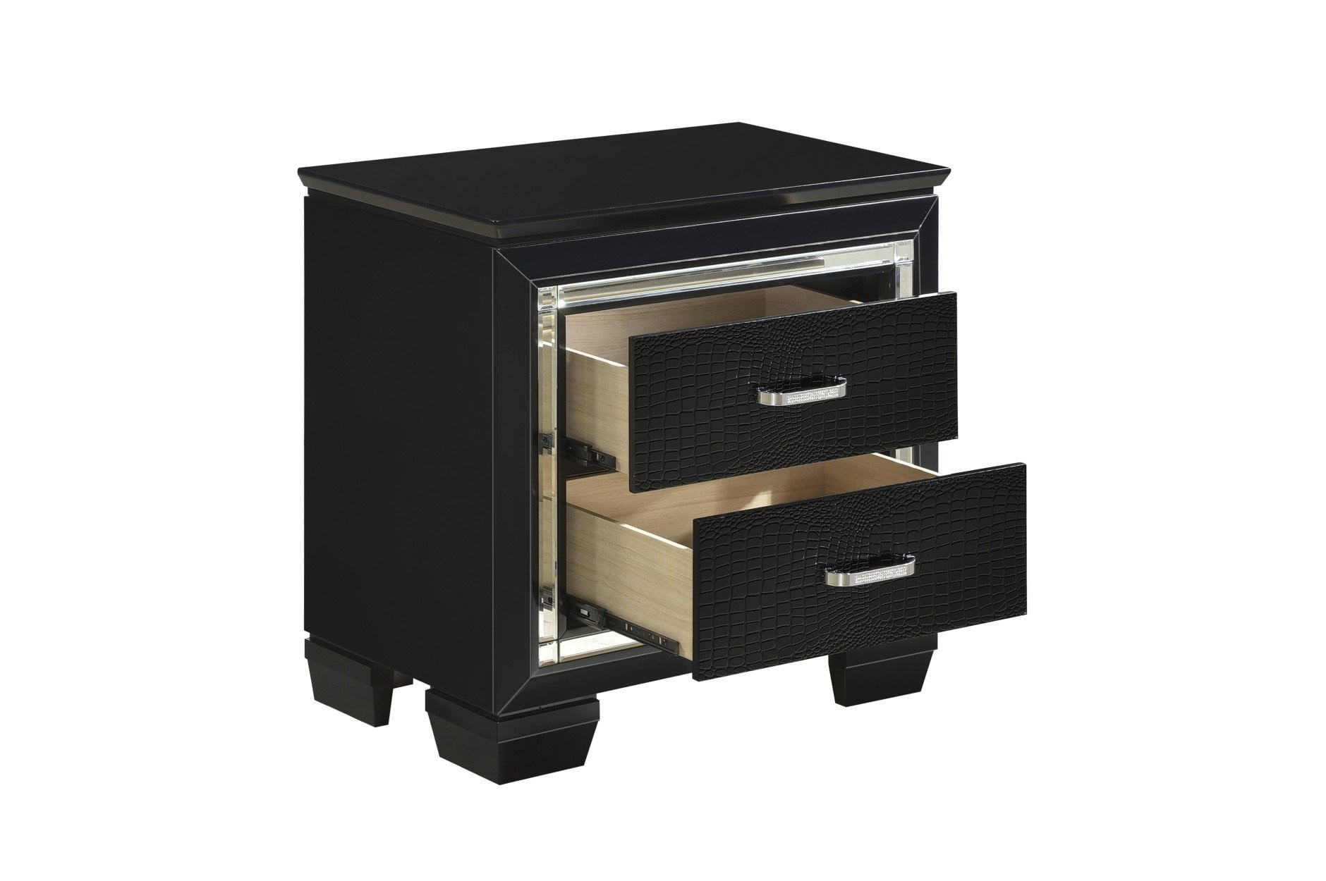 Allura Black Bedroom Collection - Modern Luxury Bedroom Furniture Set for Master Bedroom & Guest Room Decor | Includes Bed Frame, Nightstands & Dresser