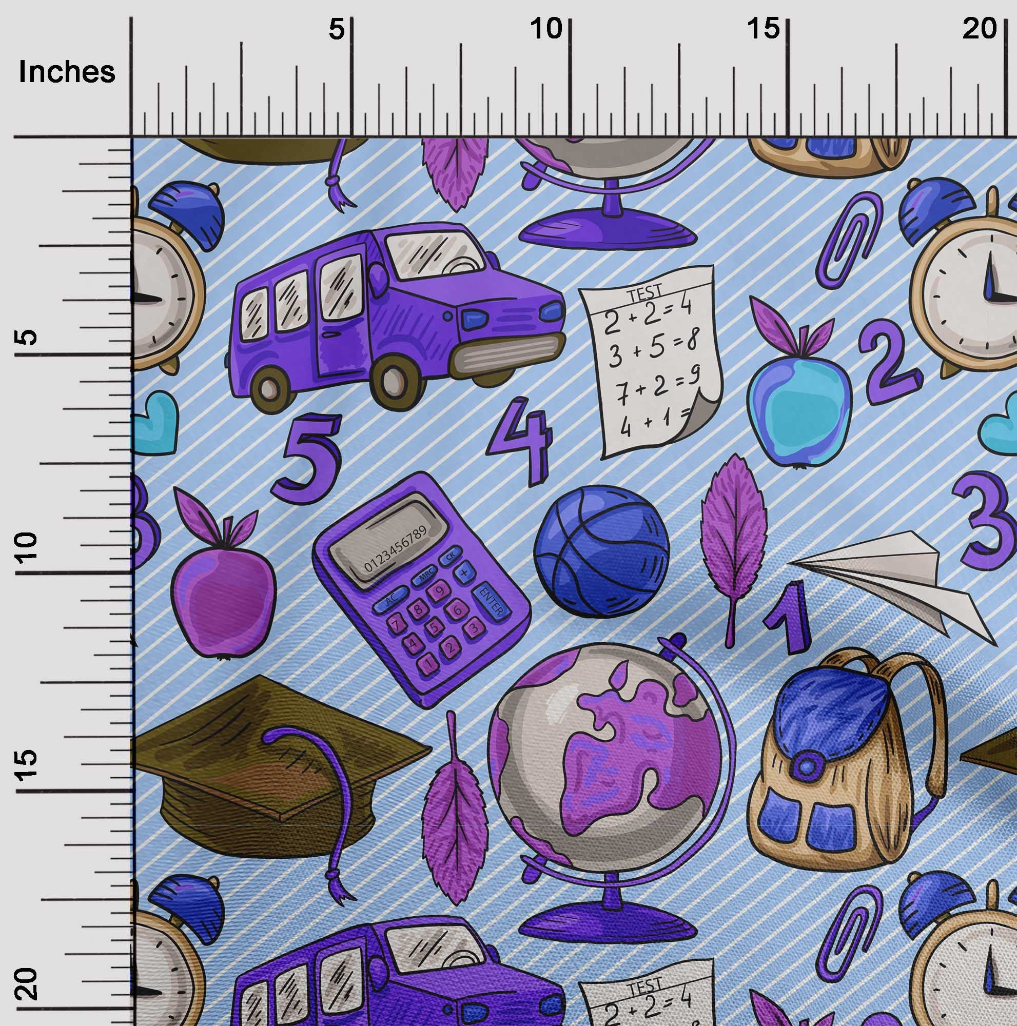 oneOone Cotton Flex Medium Blue Fabric for Kids - 40 Inch Wide Printed DIY Clothing & Sewing Supplies by The Yard | Perfect for Children's Apparel, Quilting, Crafts & Home Decor Projects