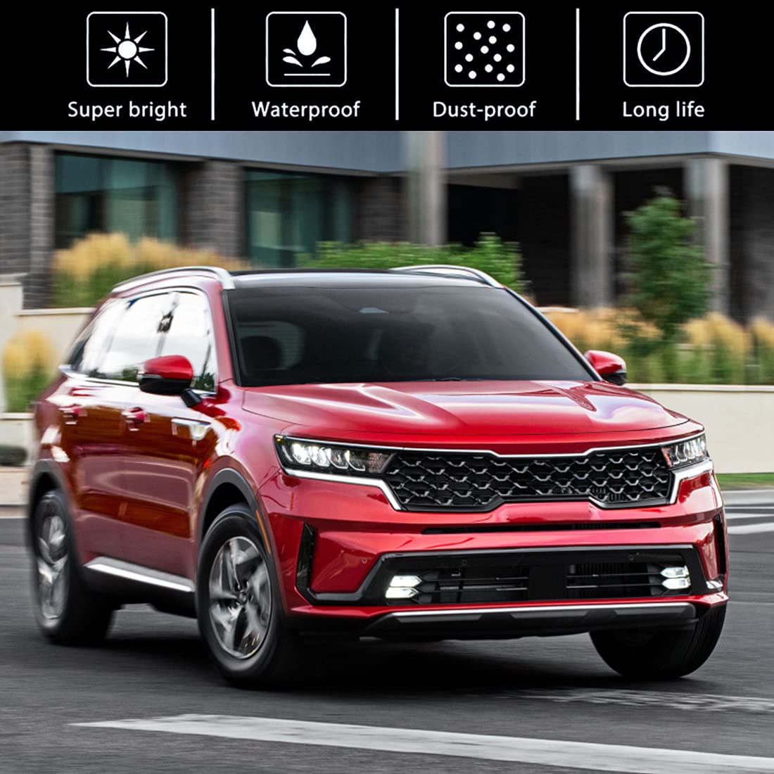 2021-2022 KIA Sorento EX/SX/Hybrid LED Daytime Running Lights & Fog Lights Kit - Bright White, Wiring Harness Included | Perfect for Night Driving & Enhanced Visibility