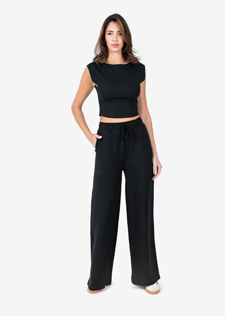 All Around Lounge Wide Leg Pants for Women - Soft Stretchy Black Yoga Pants - Perfect for Yoga, Workout, Travel & Relaxation at Home
