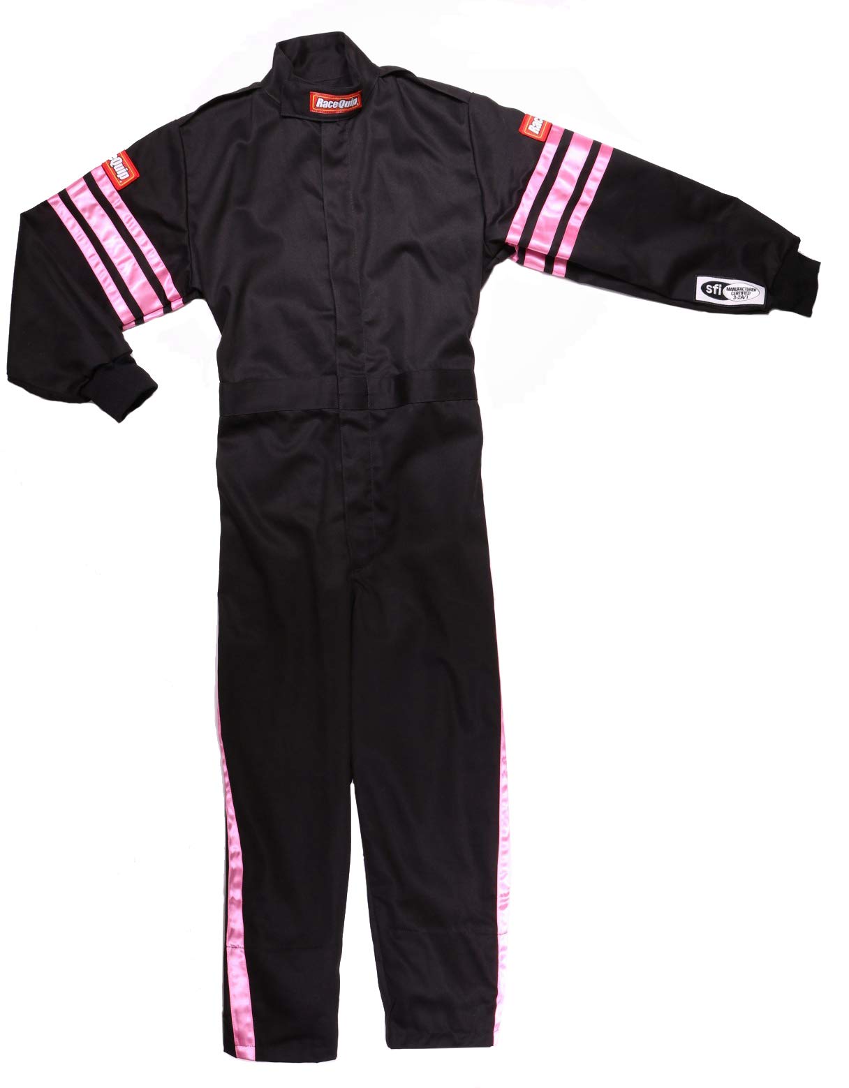 RaceQuip SFI 3.2A Certified One-Piece Racing Fire Suit - Single Layer Flame Resistant Pink Driver Suit for Motorsports & Track Safety