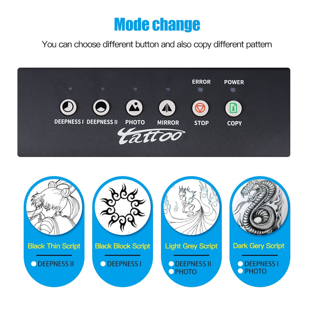 Dragonhawk Black Tattoo Transfer Stencil Machine - Professional Thermal Copier Printer for Tattoo Artists (Model ZY003-2) | Perfect for Tattoo Studios, Body Art Designs & Permanent Makeup Applications