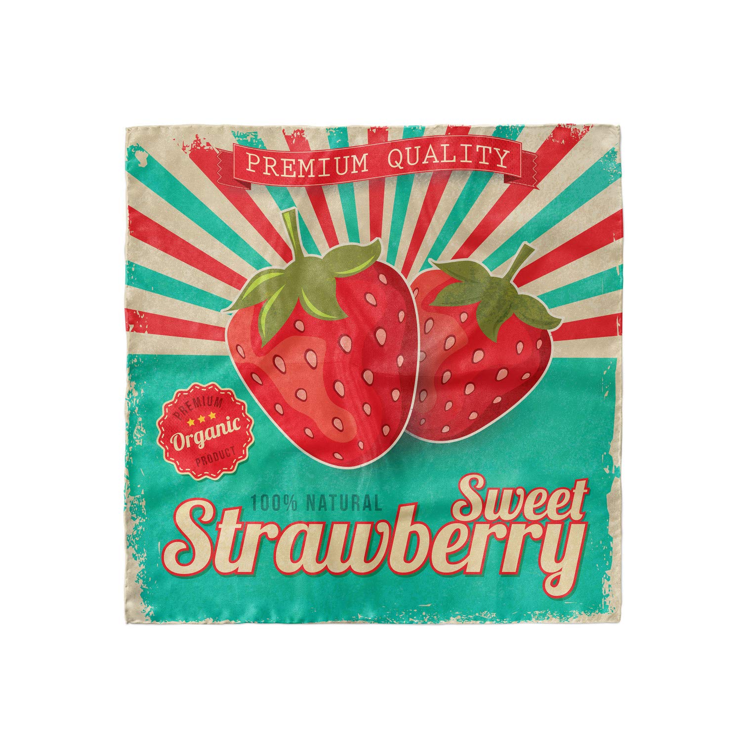 Ambesonne Vintage Strawberry Print Hair Scarf - Retro Fruit Pattern Head Wrap for Women - Perfect for Beach, Yoga, and Summer Fashion Accessories