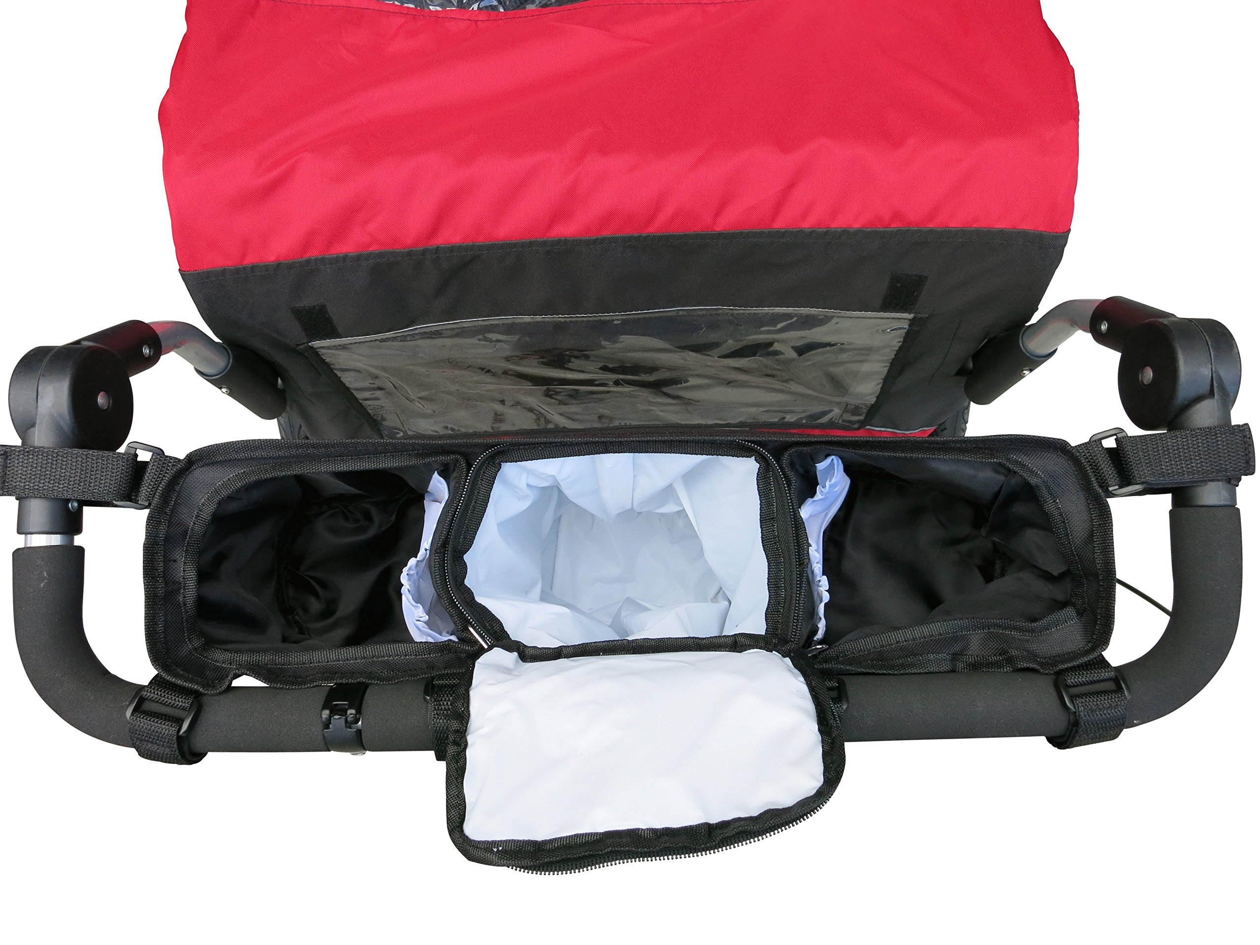 Booyah Double Stroller Organizer - Baby & Large Pet Stroller Accessory for Diapers, Toys & Essentials | Perfect for Travel, Shopping & Outdoor Adventures