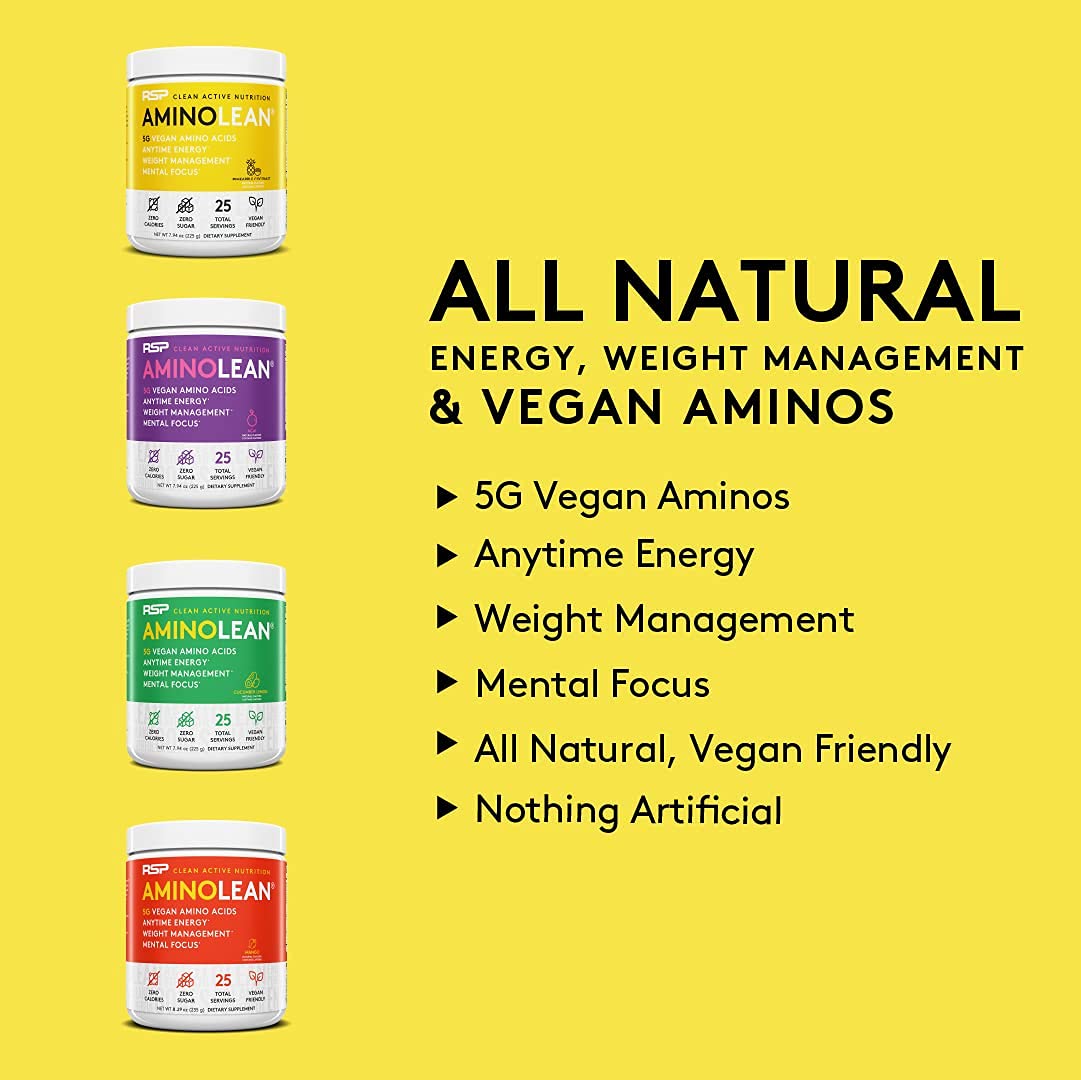 Vegan AminoLean Pre & Post Workout Combo - Mango & Tropical Punch for Gym & Recovery