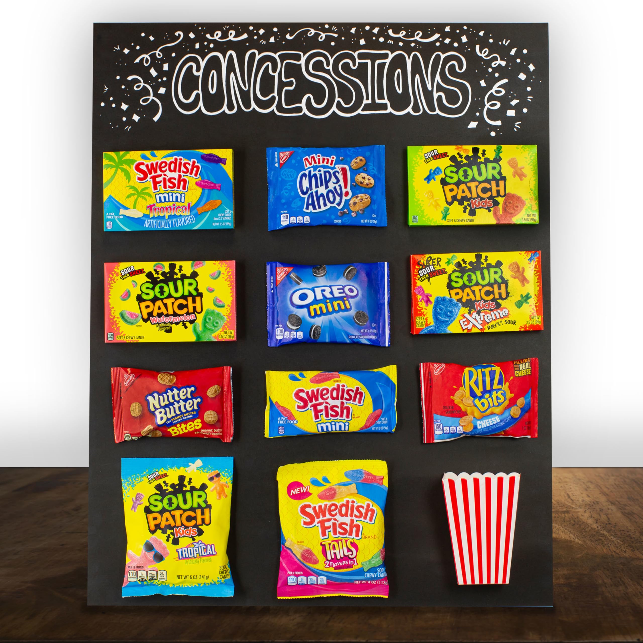 Sour Patch Kids & Swedish Fish Candy Variety Pack - 15 Movie Theater Boxes for Easter Gifting