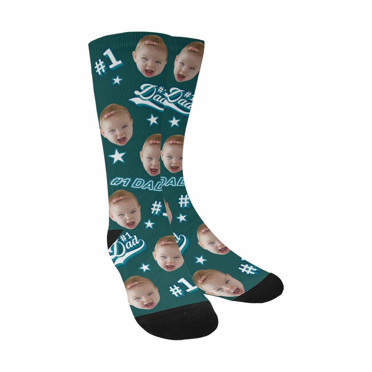 Custom Photo Pet Face Socks - Personalized Heart Print Crew Socks for Men & Women - Perfect Gift for Pet Lovers, Couples & Valentine's Day