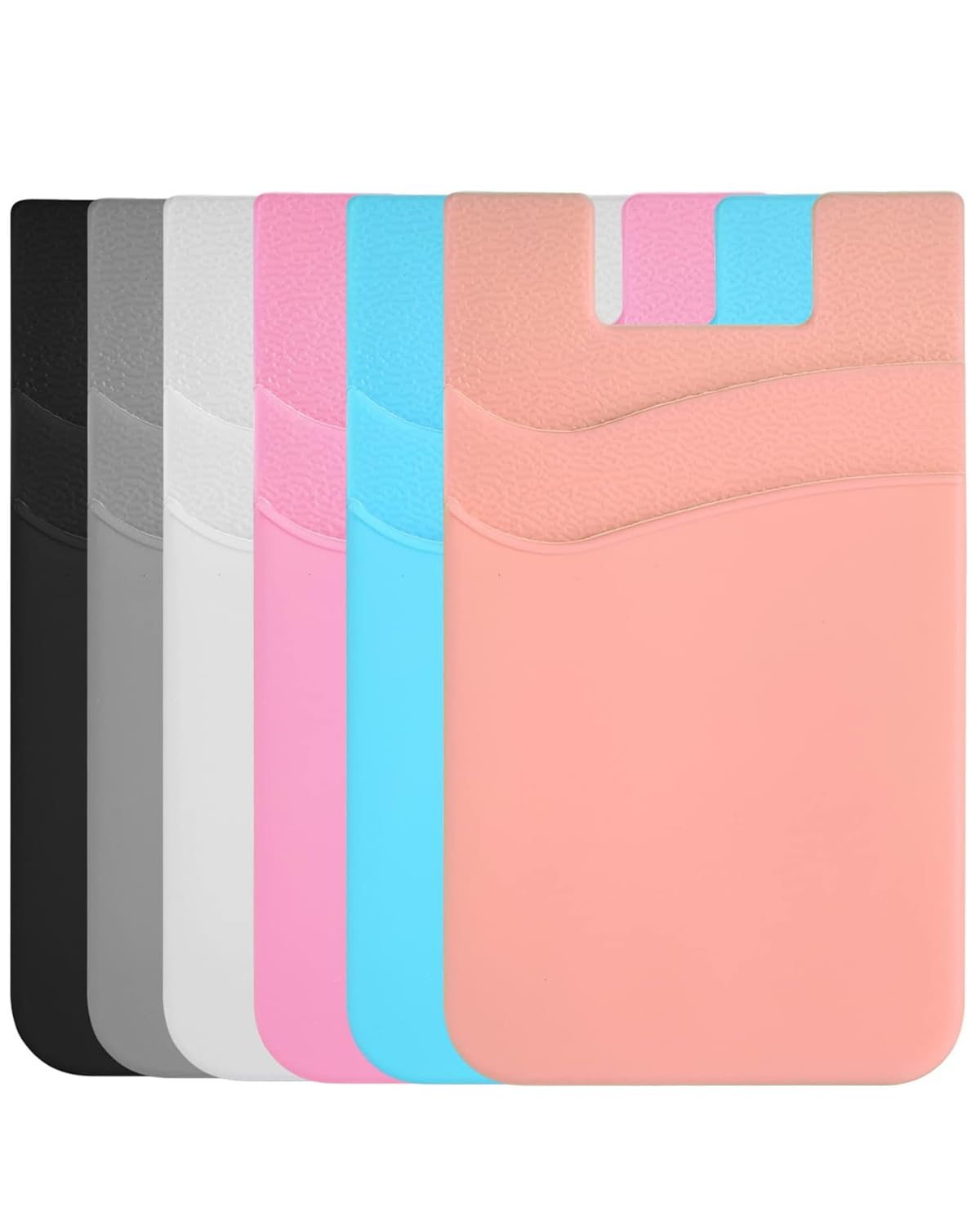 BIAJIYA Adhesive Silicone Phone Card Holder - Stick On Wallet Sleeve for iPhone Samsung Galaxy | Perfect for Business Cards, ID & Credit Cards While Shopping or Traveling