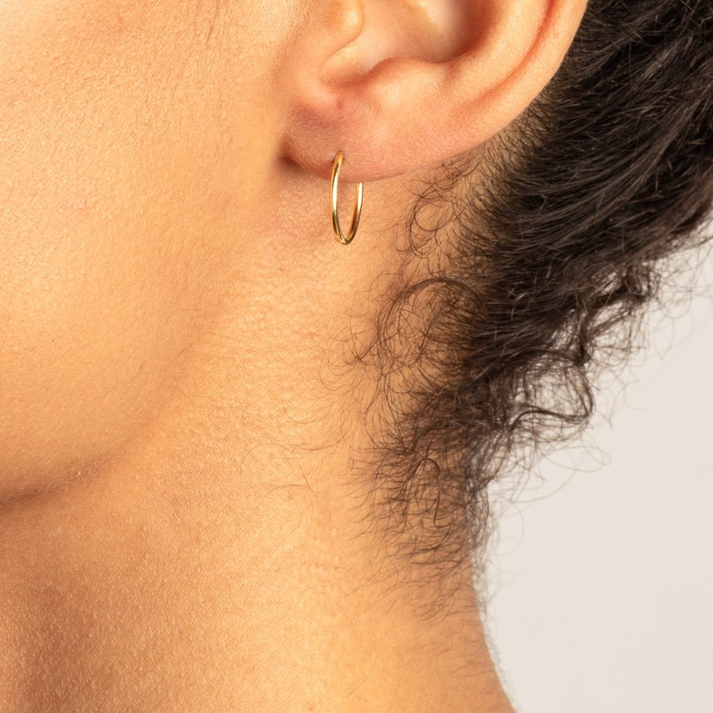 10k Gold Polished Sleeper Earrings for Women – Elegant and Comfortable Hoop Earrings for Everyday Wear, Sleep, and Gifting