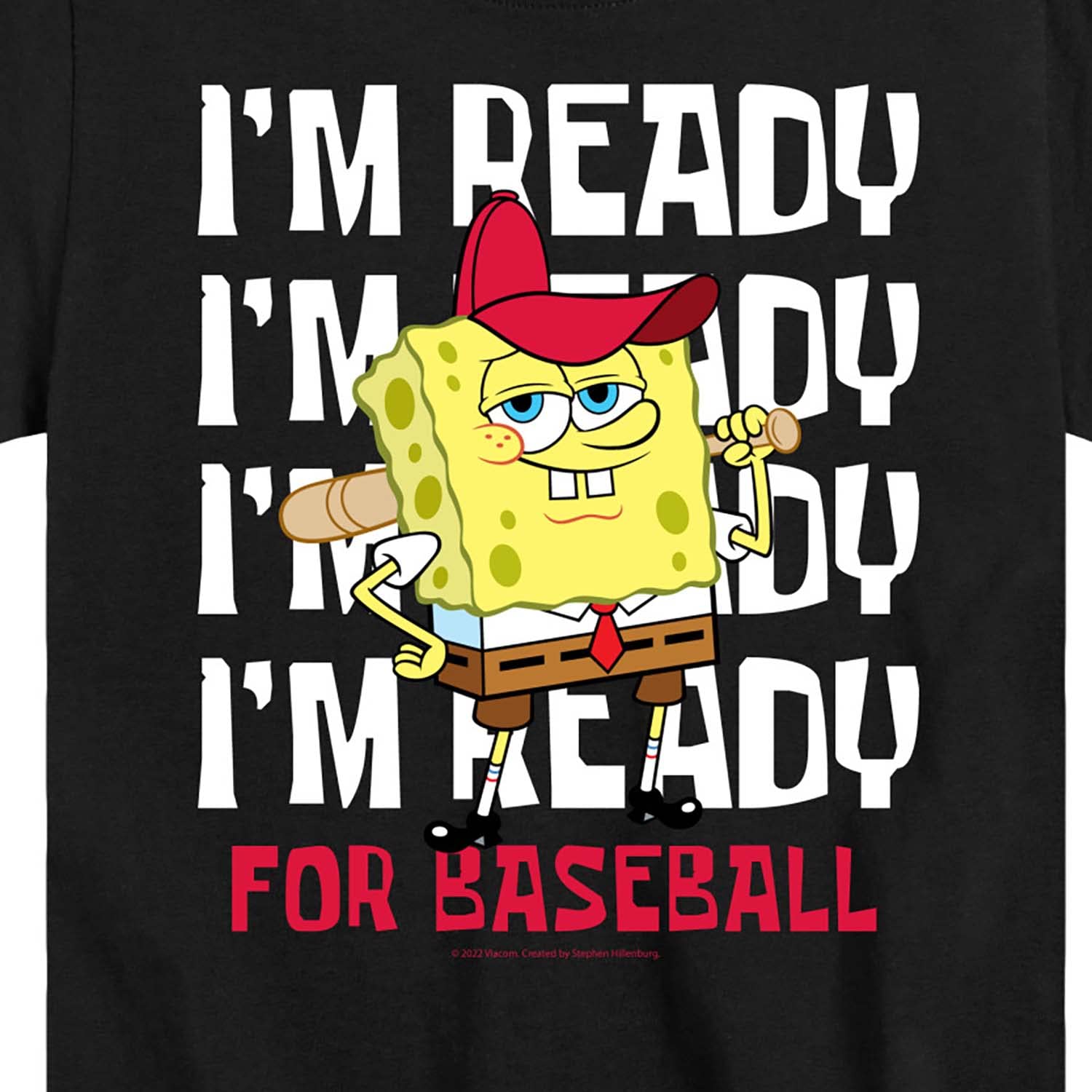 HYBRID APPAREL Spongebob Squarepants Baseball Graphic T-Shirt for Toddler & Youth - Soft Cotton Short Sleeve Tee for Playground, School & Casual Wear