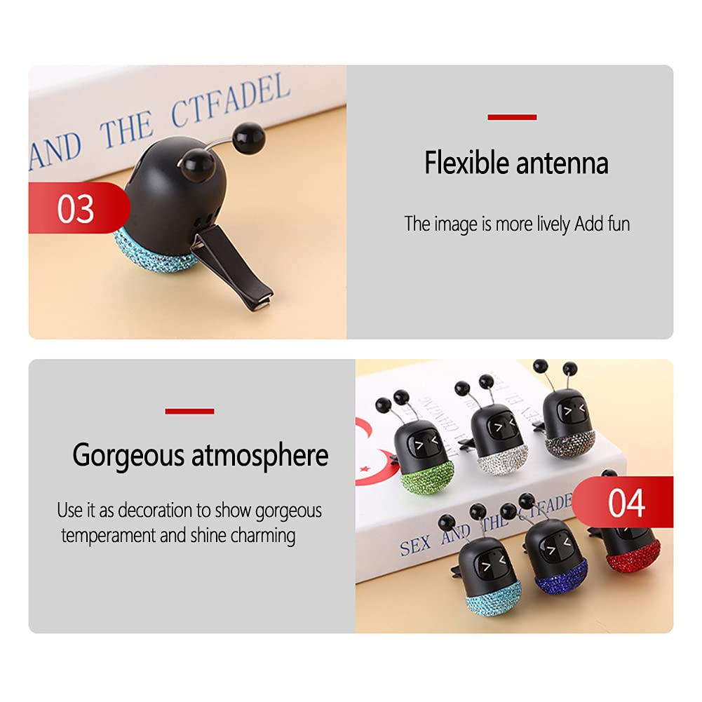 Diamond-Encrusted Car Aroma Diffuser | Robot-Shaped Air Freshener for Car Vents | Creative Car & Home Fragrance Decor | Perfect for Office, Travel & Daily Commute